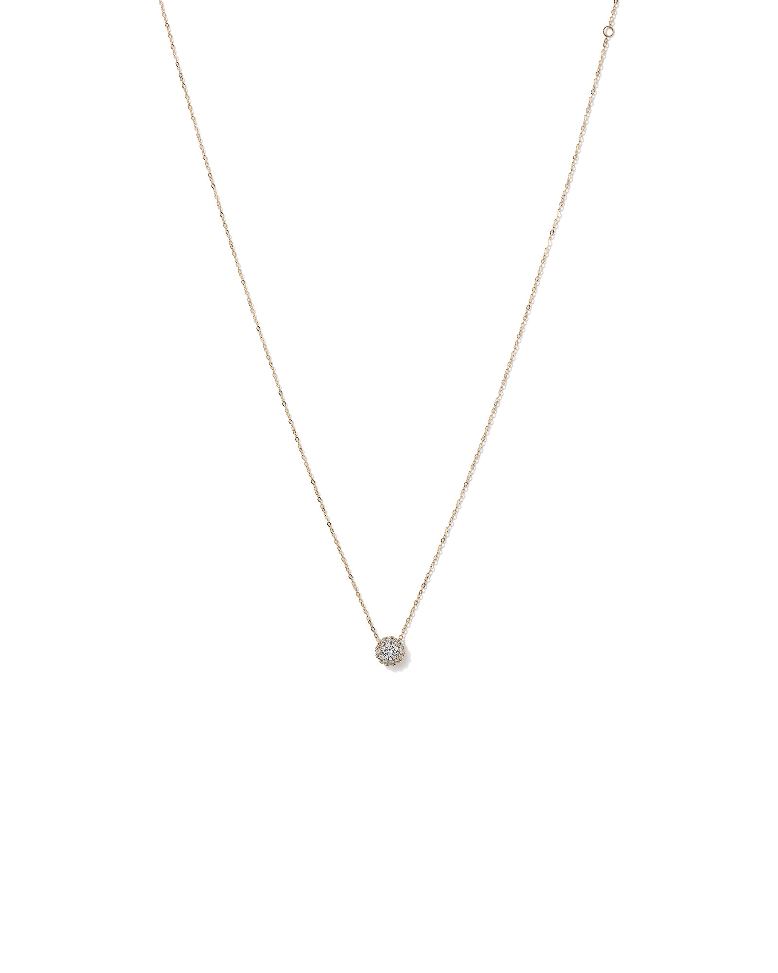 0.50 Carat TW Round Brilliant Laboratory-Grown Diamond Halo Pendant in 10kt Yellow Gold