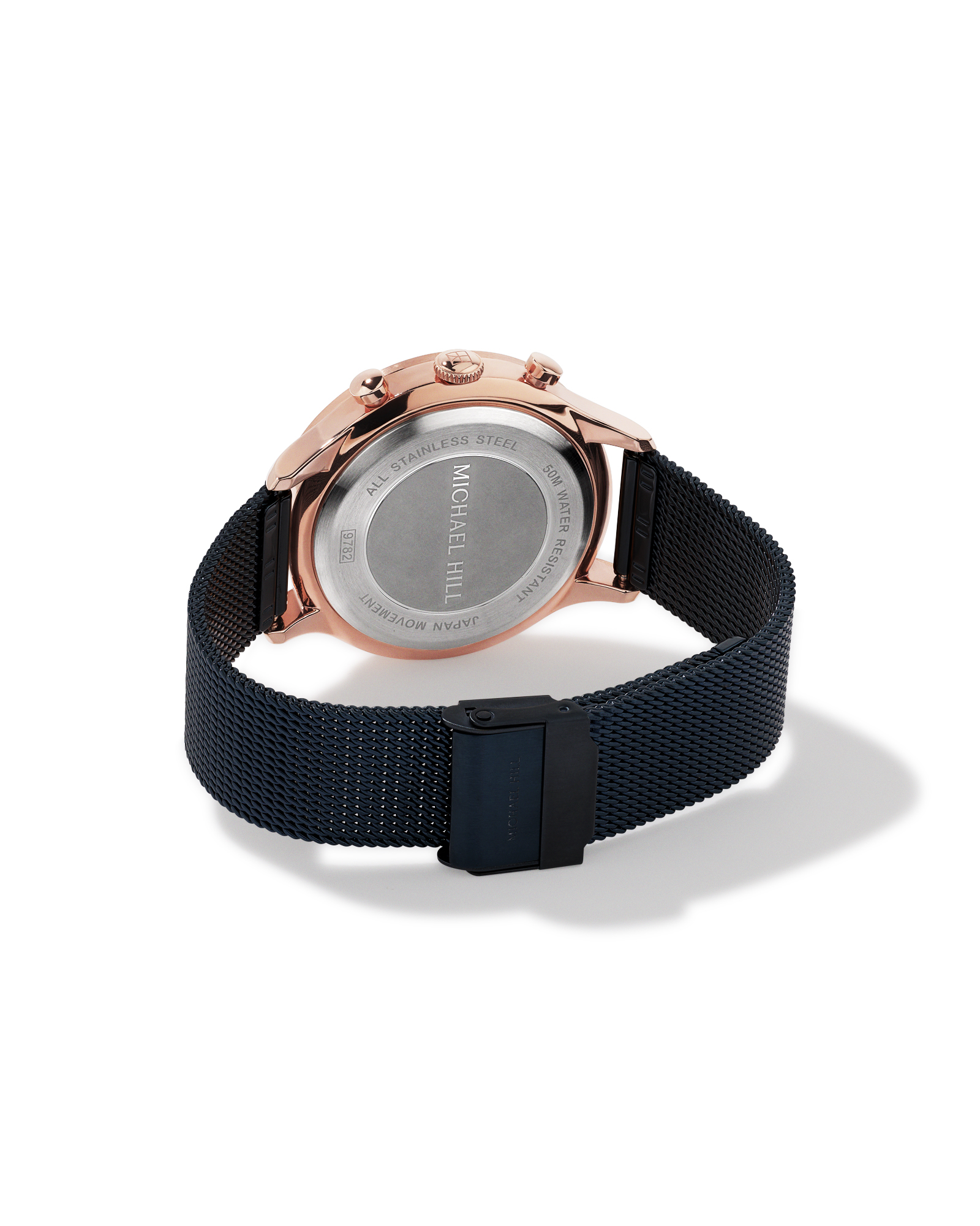 Men's Chronograph Watch in Blue & Rose Tone Stainless Steel