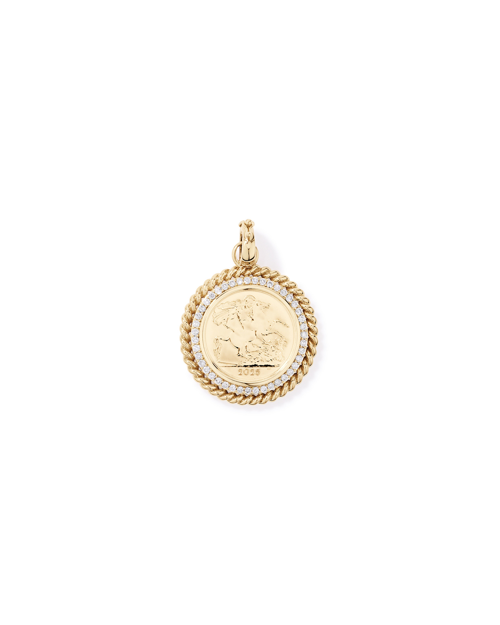 0.50TW Diamond Sovereign Pendant in 10kt Gold