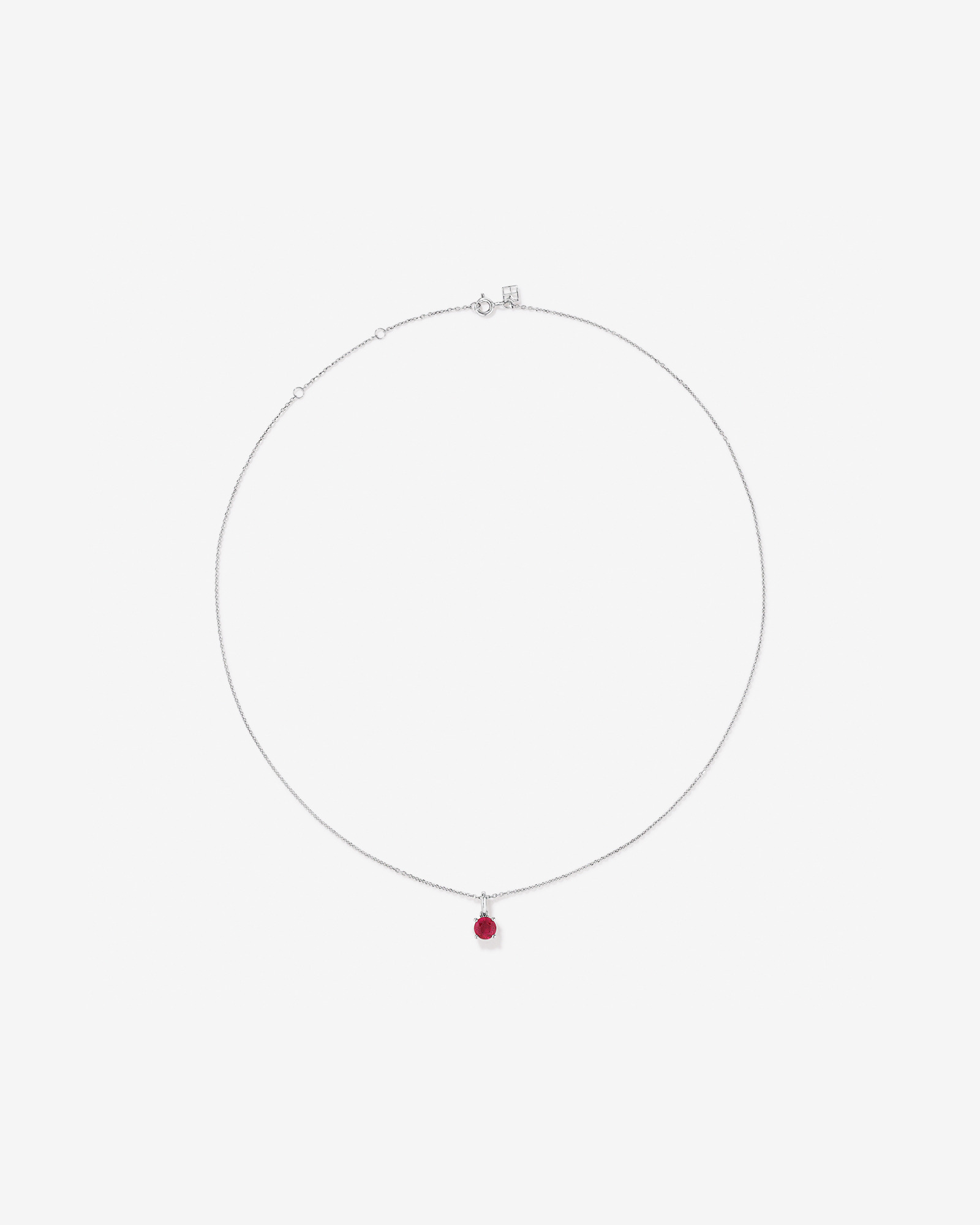 Round Cut Red Created Ruby Gemstone Hoop Earrings and Pendant Necklace Set in Sterling Silver