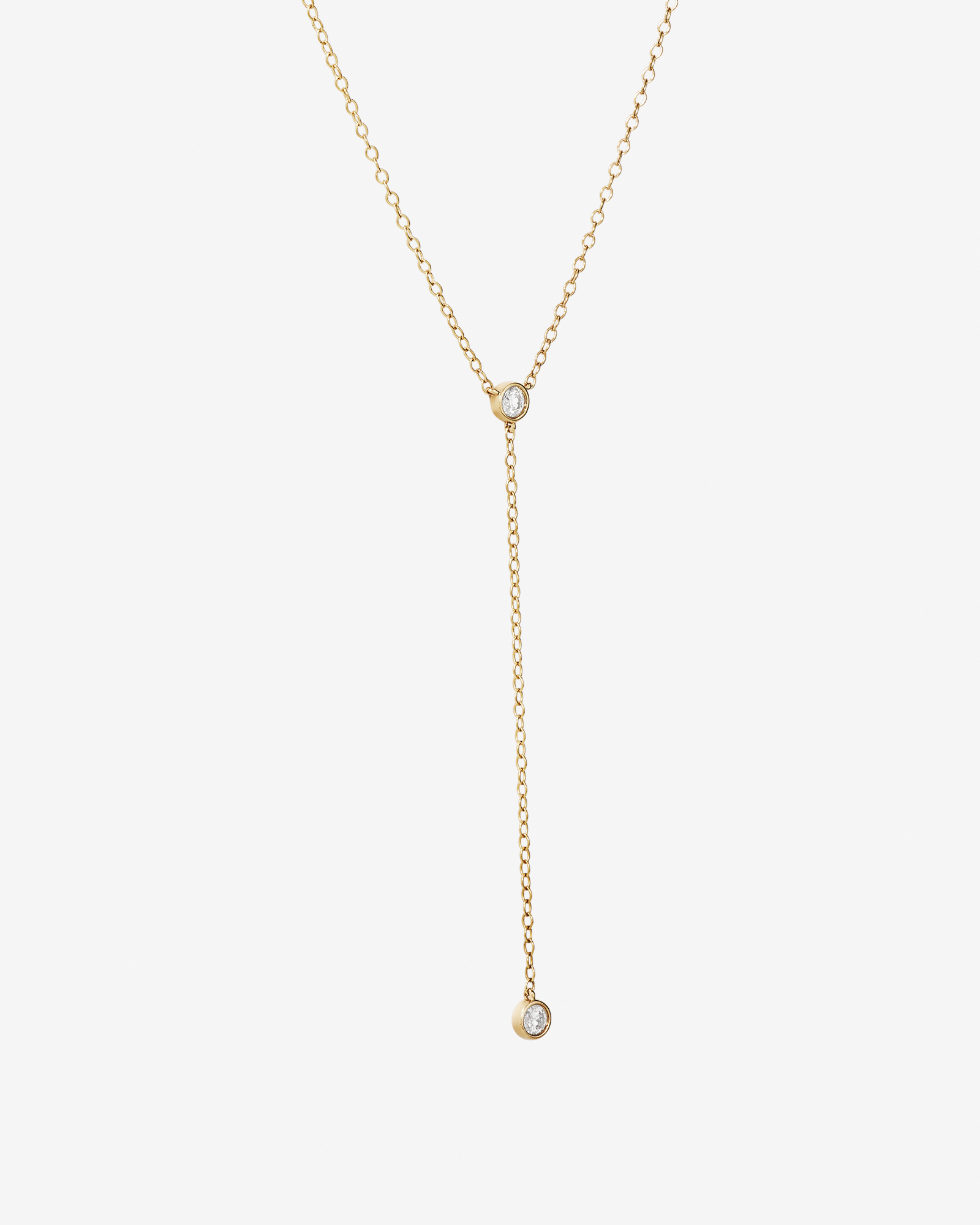 Collier Lariat rond TW en or jaune 10 carats en or jaune 10 carats