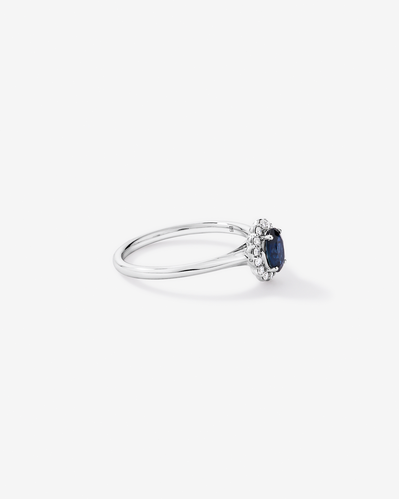 Australian Sapphire & 0.10 Carat TW Diamond Halo Ring 10kt White Gold