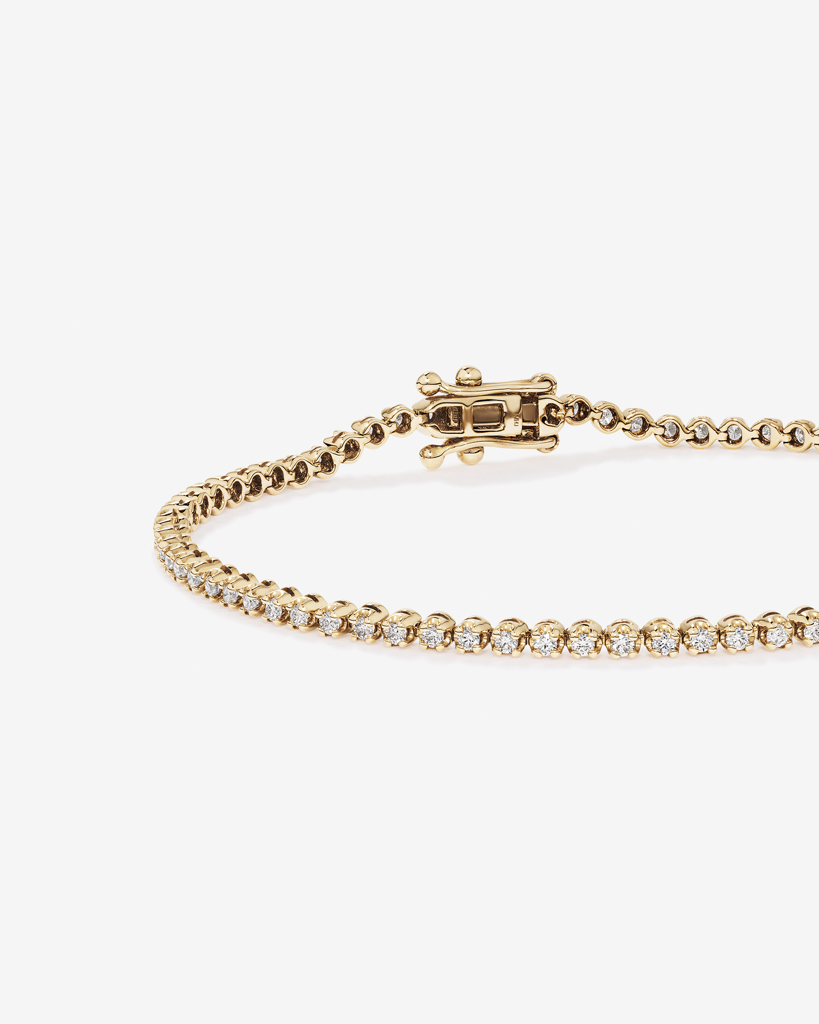 Bracelet tennis en diamants cultivés en laboratoire TW de 0,90 carat en or jaune 10 carats