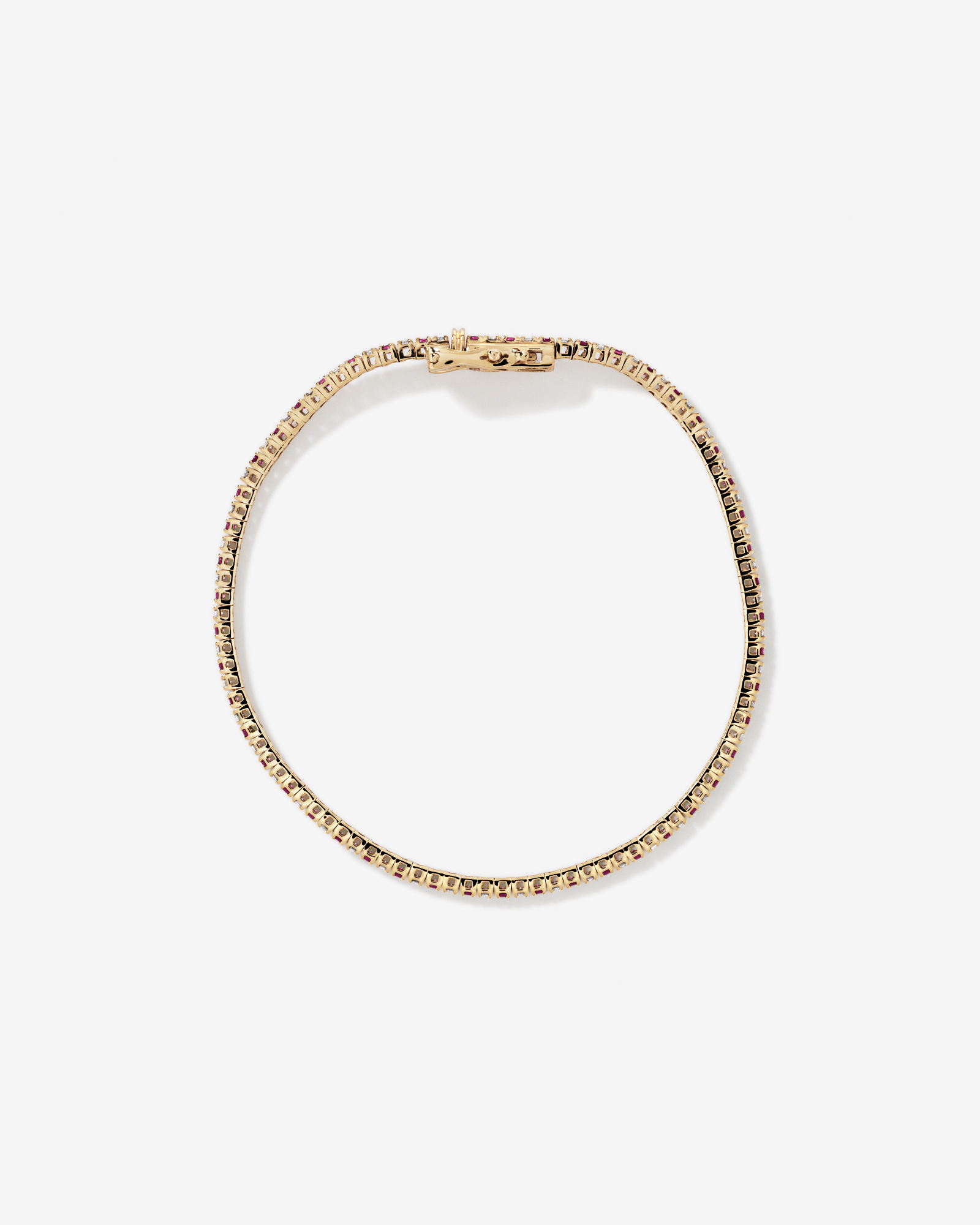 0.68 Carat TW Diamond and Created Emerald Tennis Bracelet in 10kt Yellow Gold