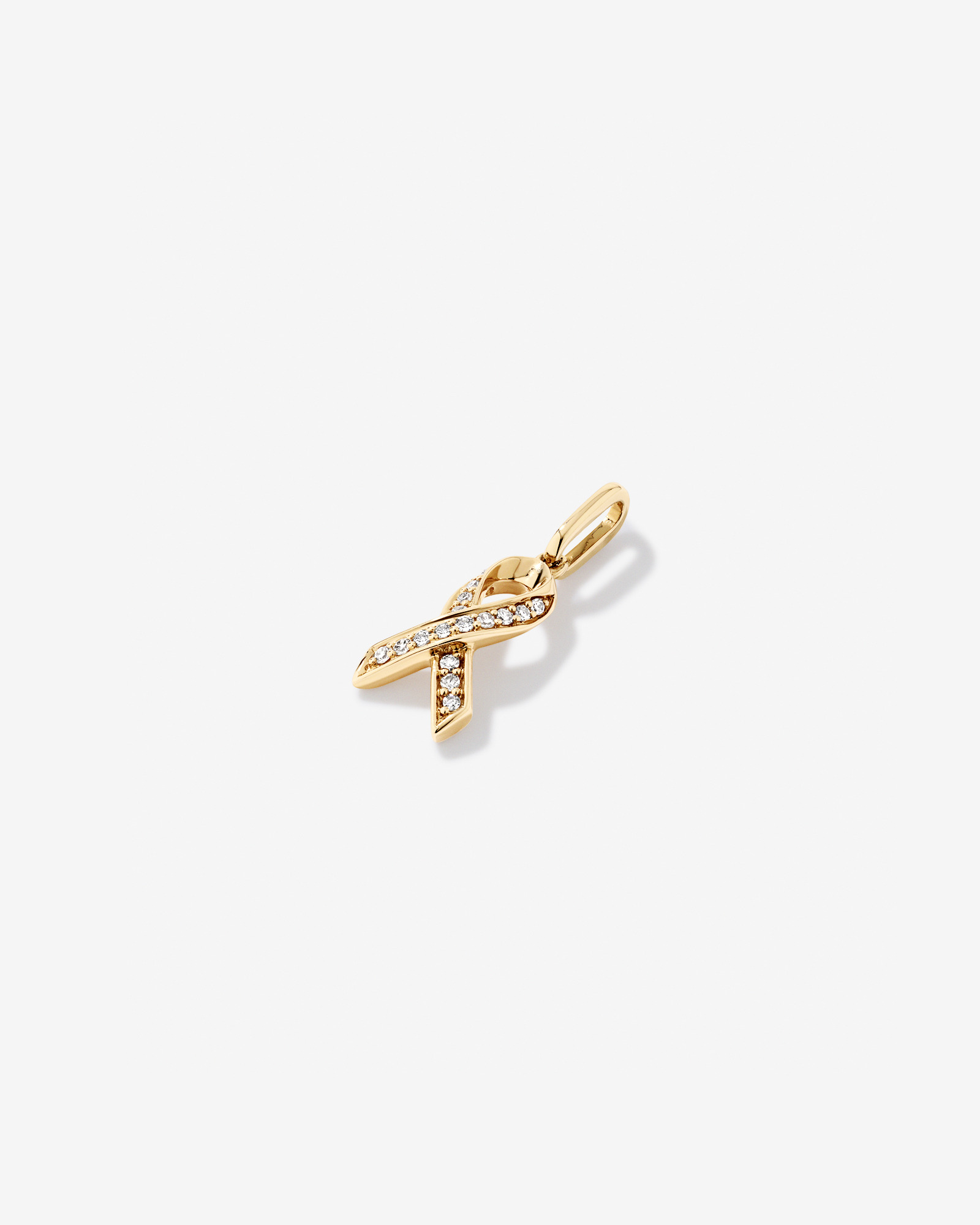 0.05TW Cancer Ribbon Pendant in 10kt Gold