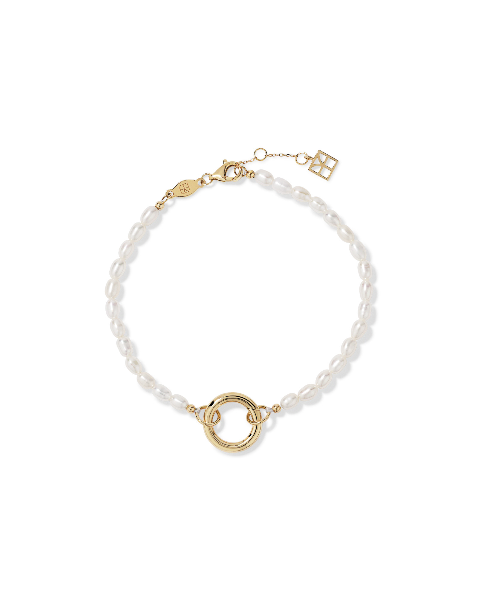 3-3.5mm Cultured Freshwater Pearl Open Chain Bracelet in 10kt Yellow Gold