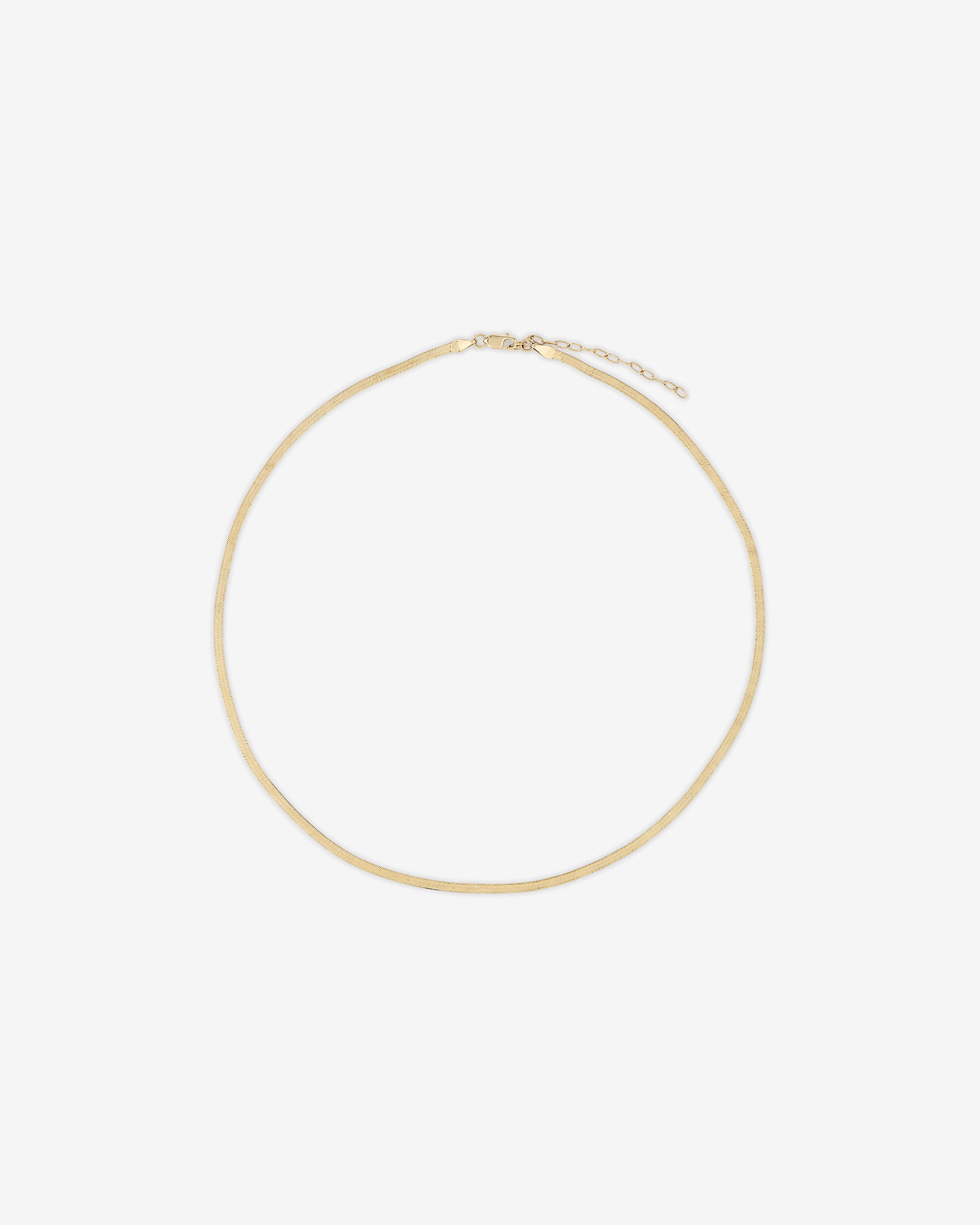 45cm (18”) 2mm-2.5mm Width Herringbone Chain 10kt Yellow Gold