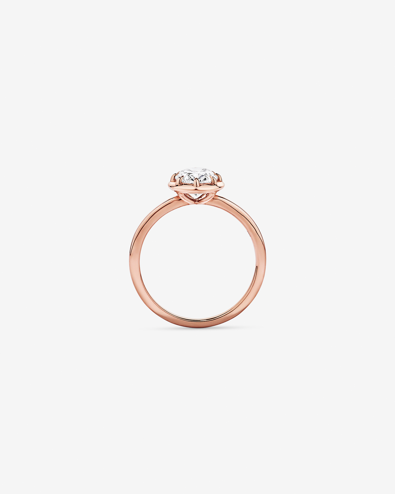 1.50TW Oval Laboratory-Grown Diamond Solitaire Ring 14kt Rose Gold