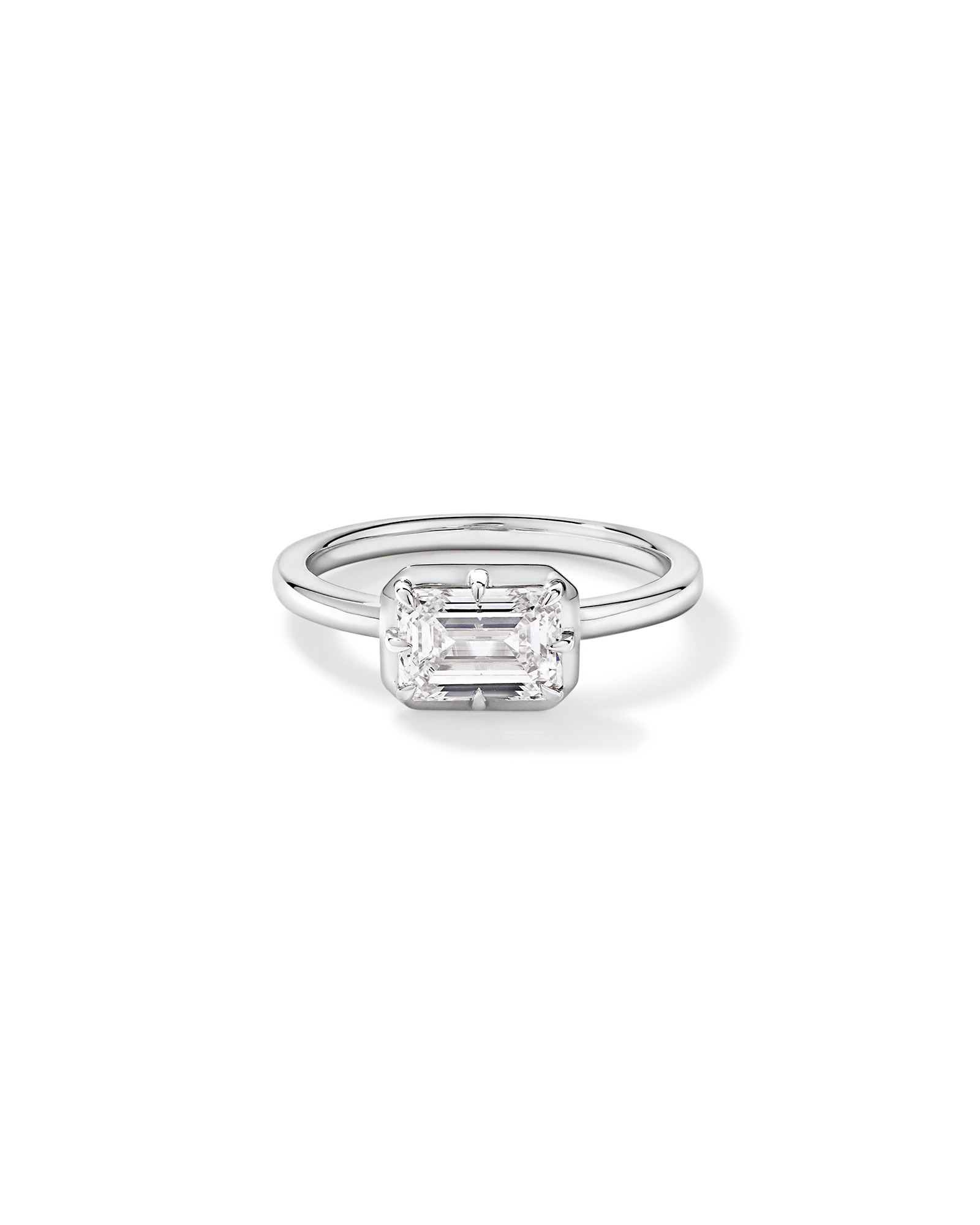 1.50TW Emerald Cut Laboratory-Grown Diamond Solitaire Ring 14kt Gold