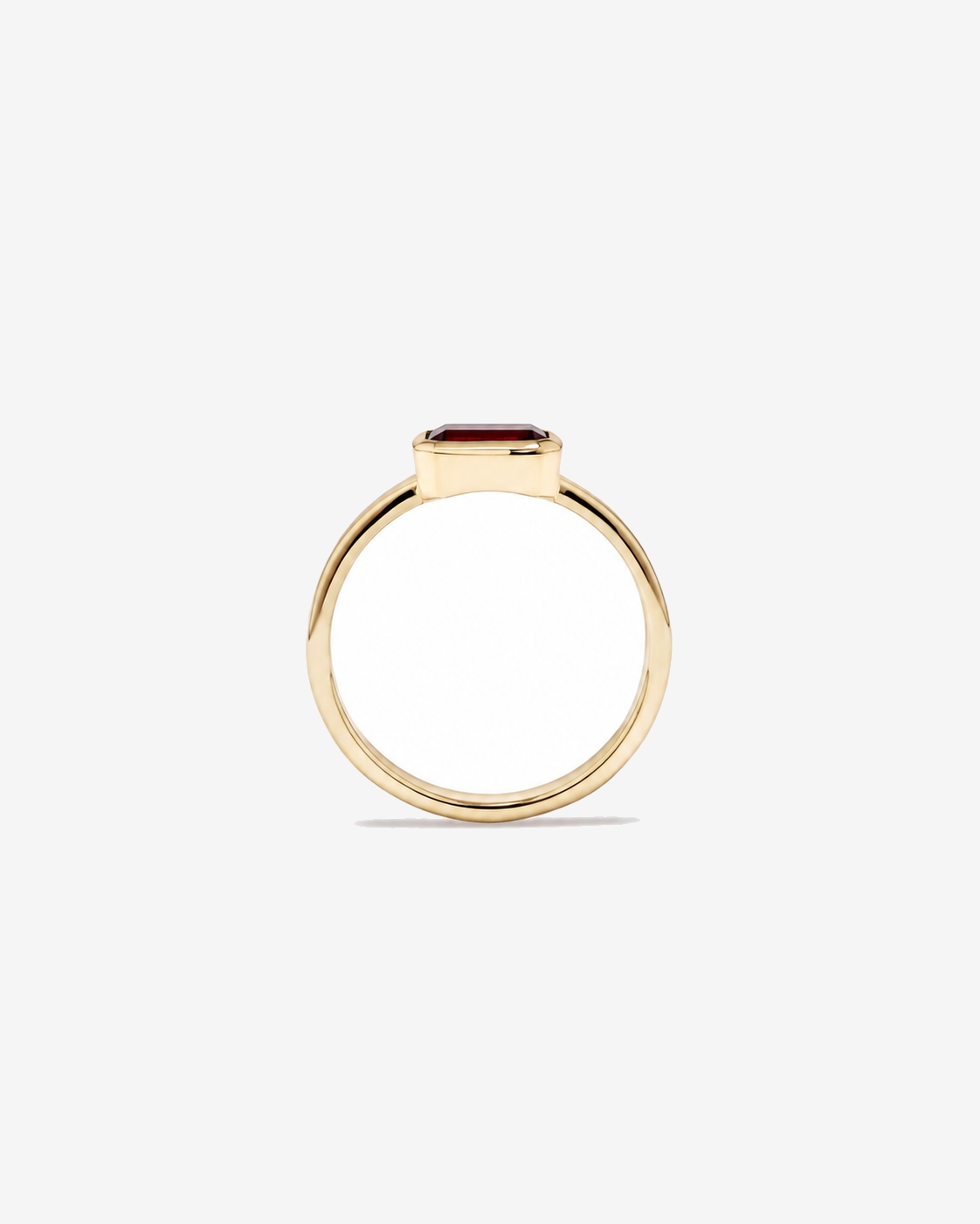 Garnet Bezel Ring 10kt Yellow Gold
