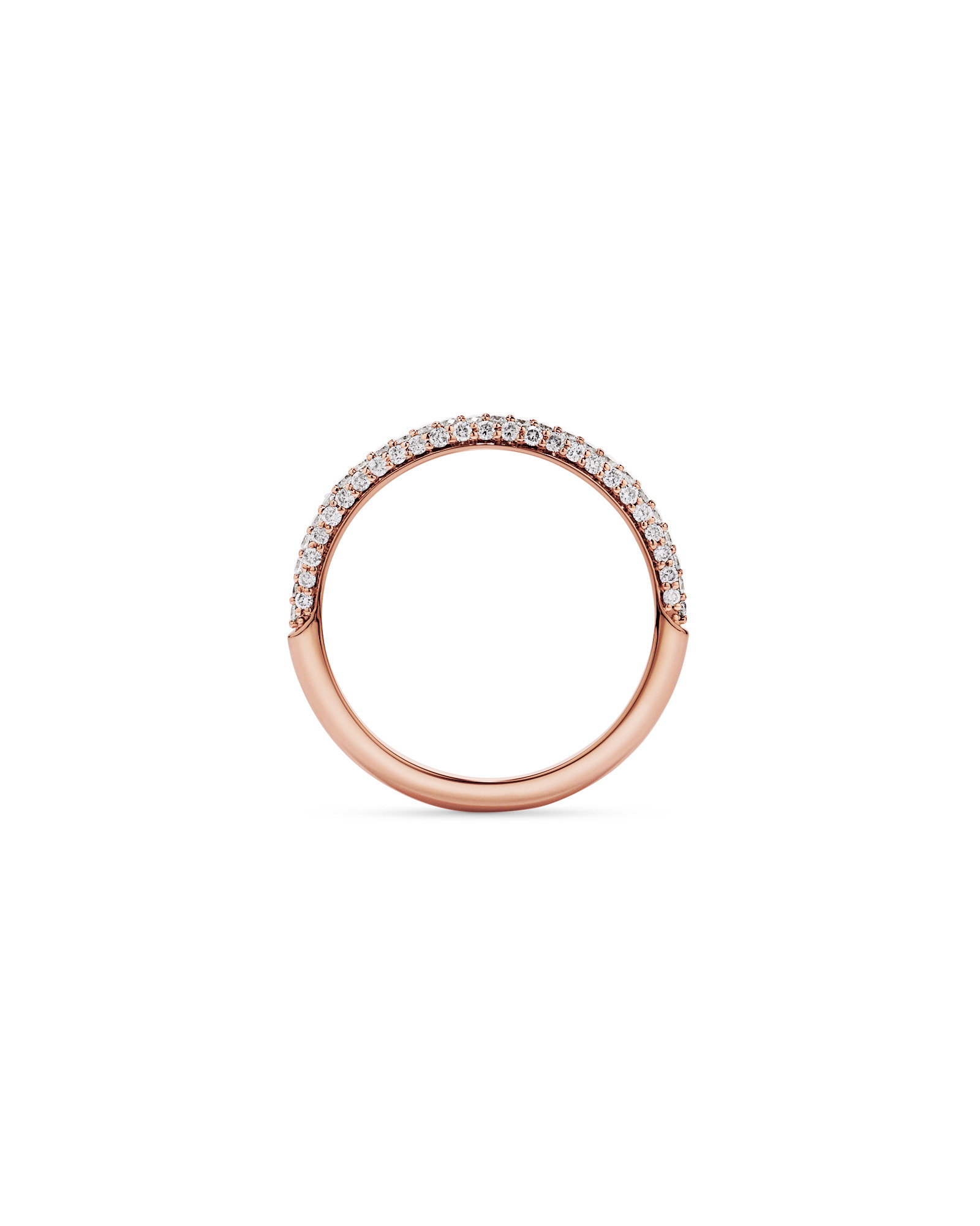 0.40TW Round Brilliant Pavé Diamond Wedding Band 14kt Rose Gold