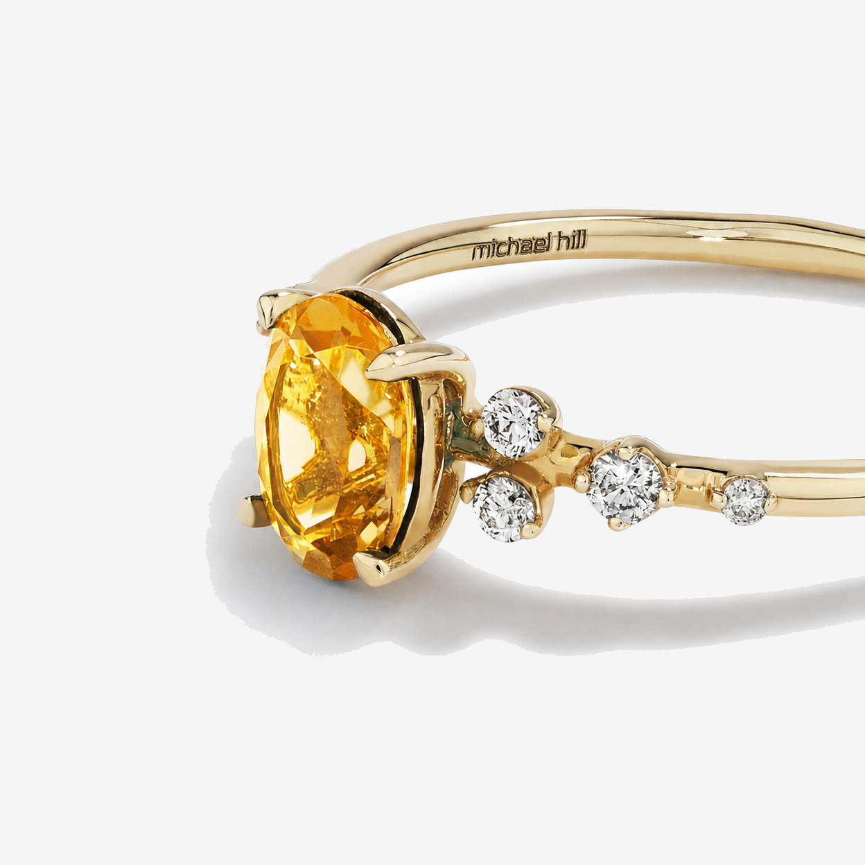 Citrine and 0.12 Carat TW Diamond Ring 10kt Yellow Gold