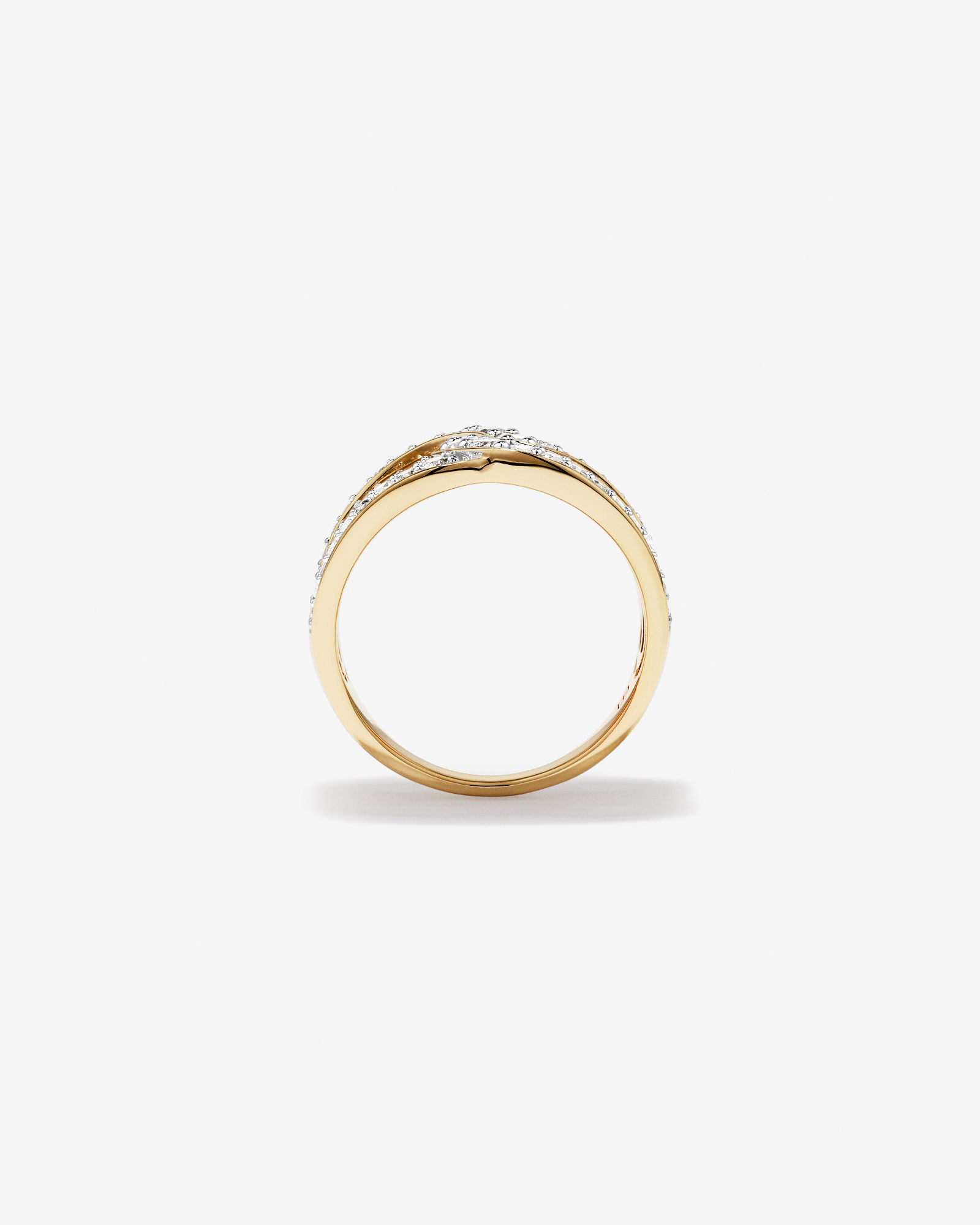 1.00 Carat TW Diamond Link Ring in 10kt White and Yellow Gold