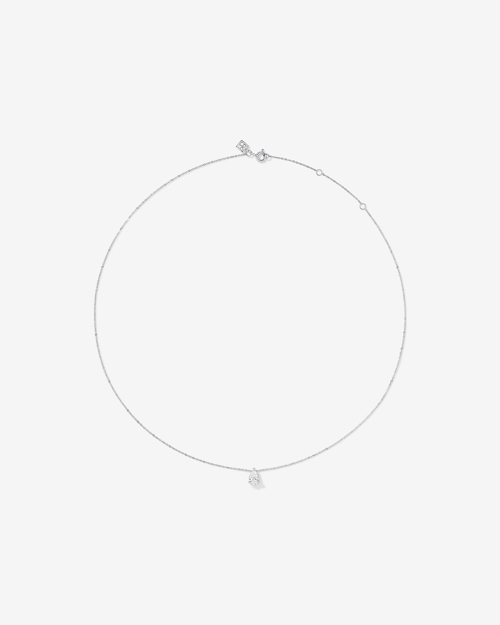 0.50TW Lab Diamond Pear Solitaire Necklace in 10kt Gold