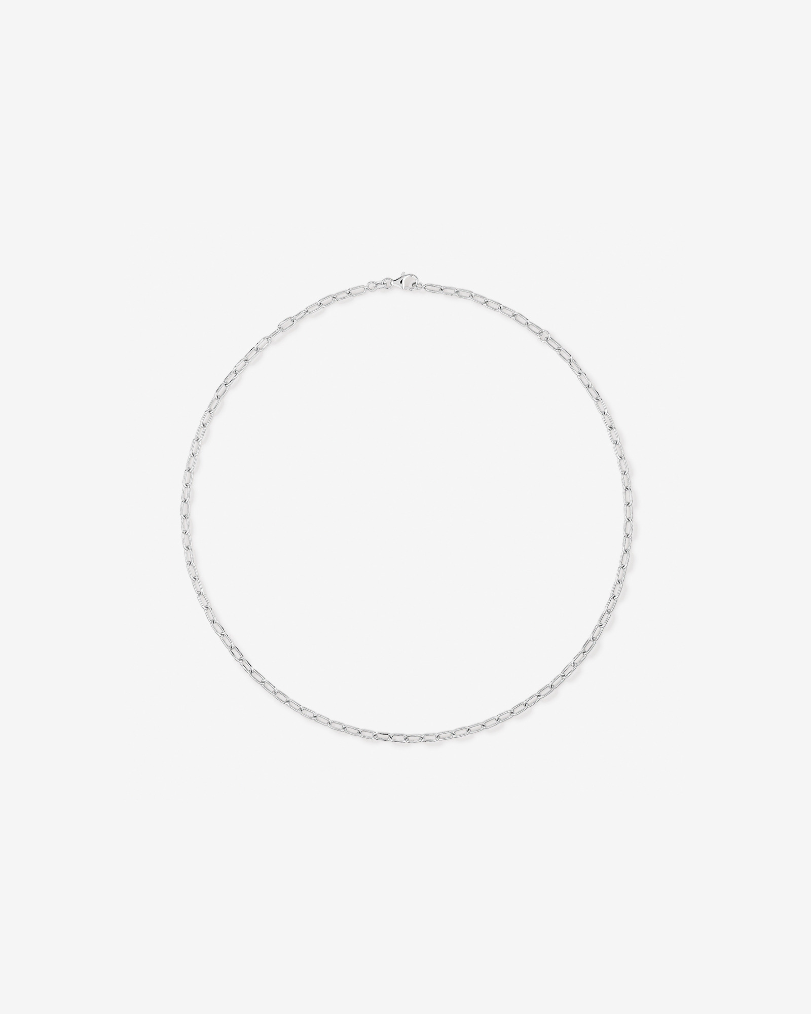 Collier chaîne trombone ronde 50 cm (20") largeur 4,7 mm en argent sterling