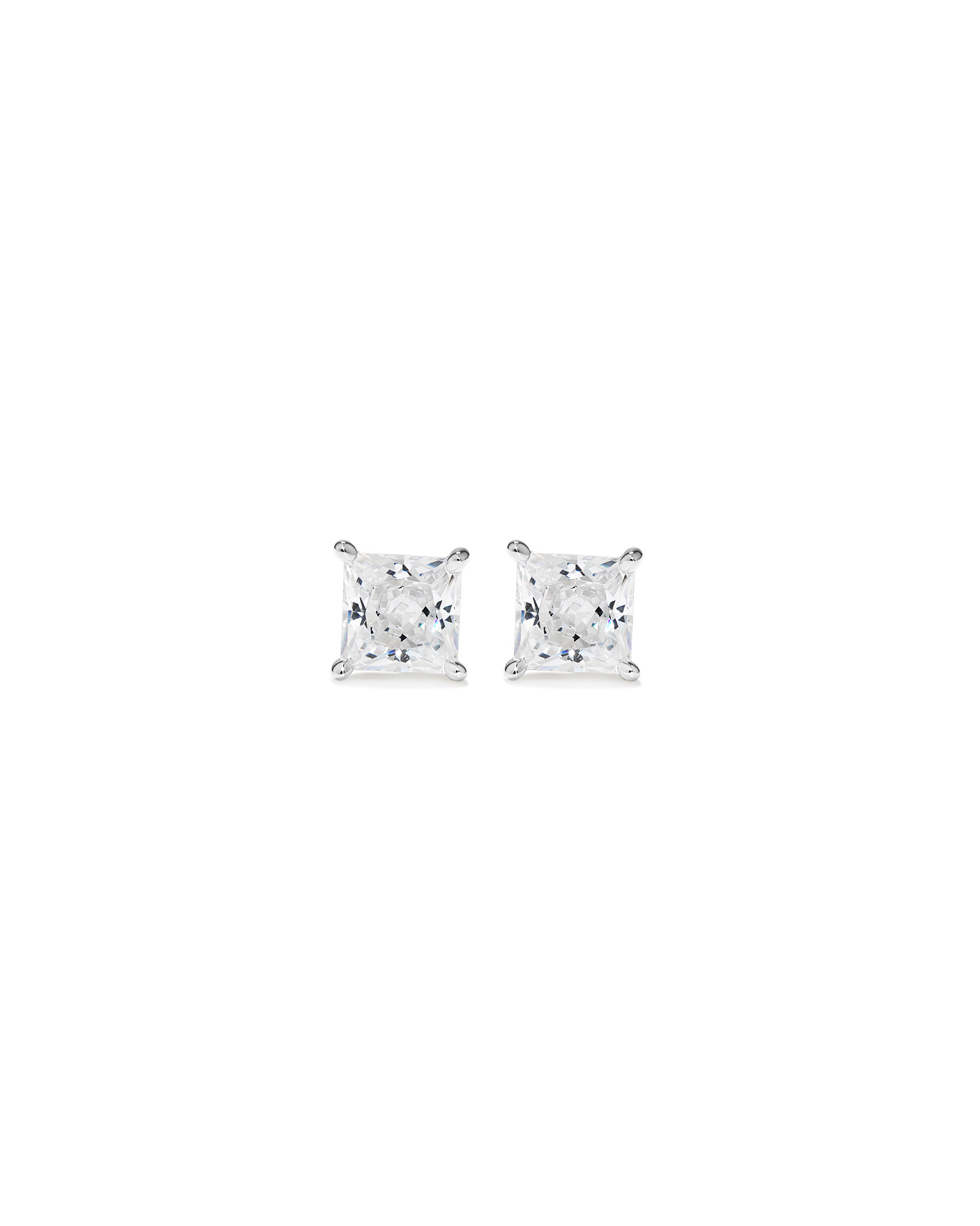 Boutons d'oreilles en argent sterling avec zircons cubiques