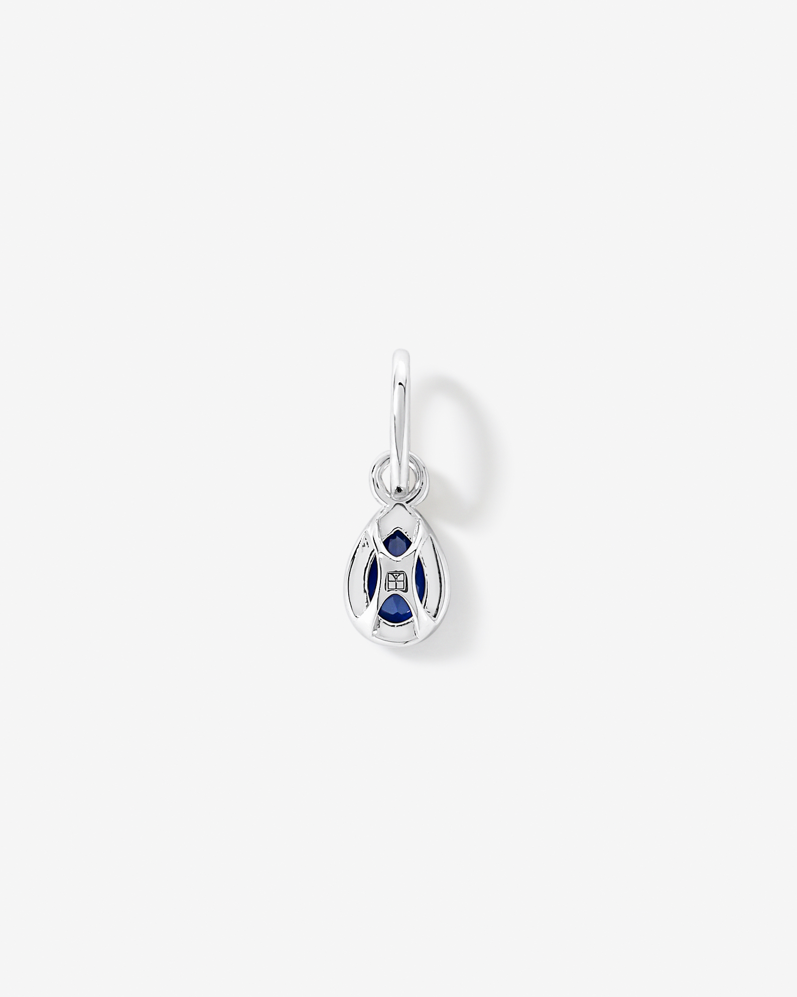 Pear-Cut Created Sapphire Pendant in Sterling Silver