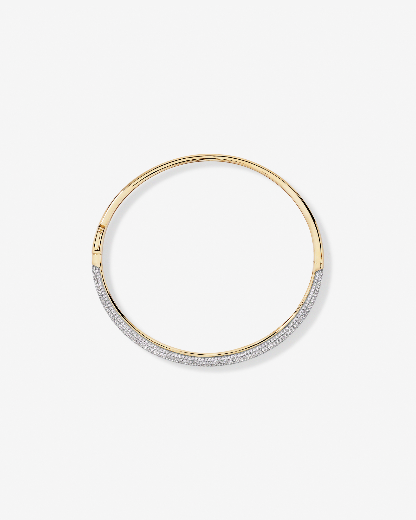 62mm Classic Pavé Hinged Bangle with Cubic Zirconia in 18kt Vermeil