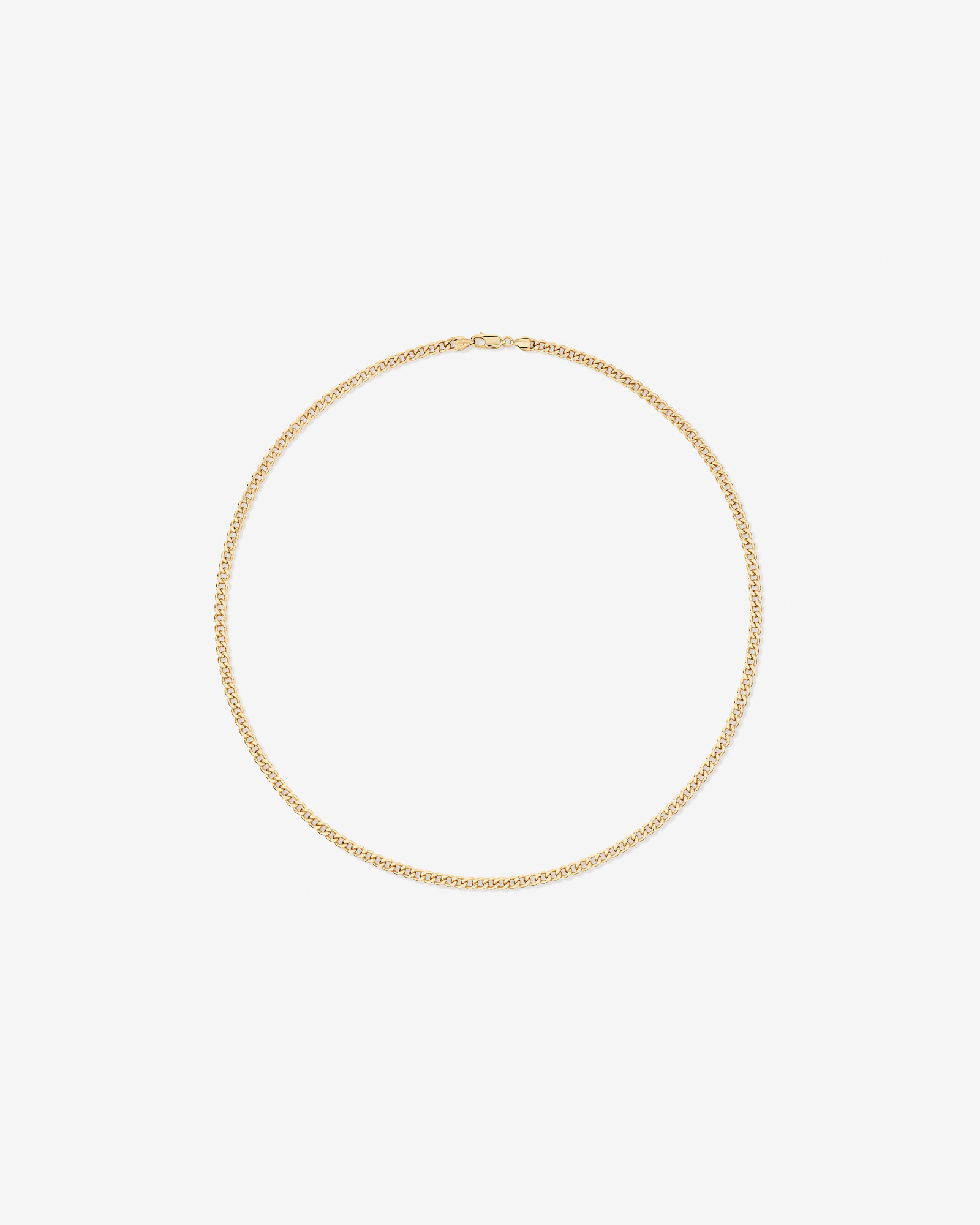 60cm (22") 4.2mm Width Semi Solid Diamond Cut Curb Chain in 10kt Yellow Gold