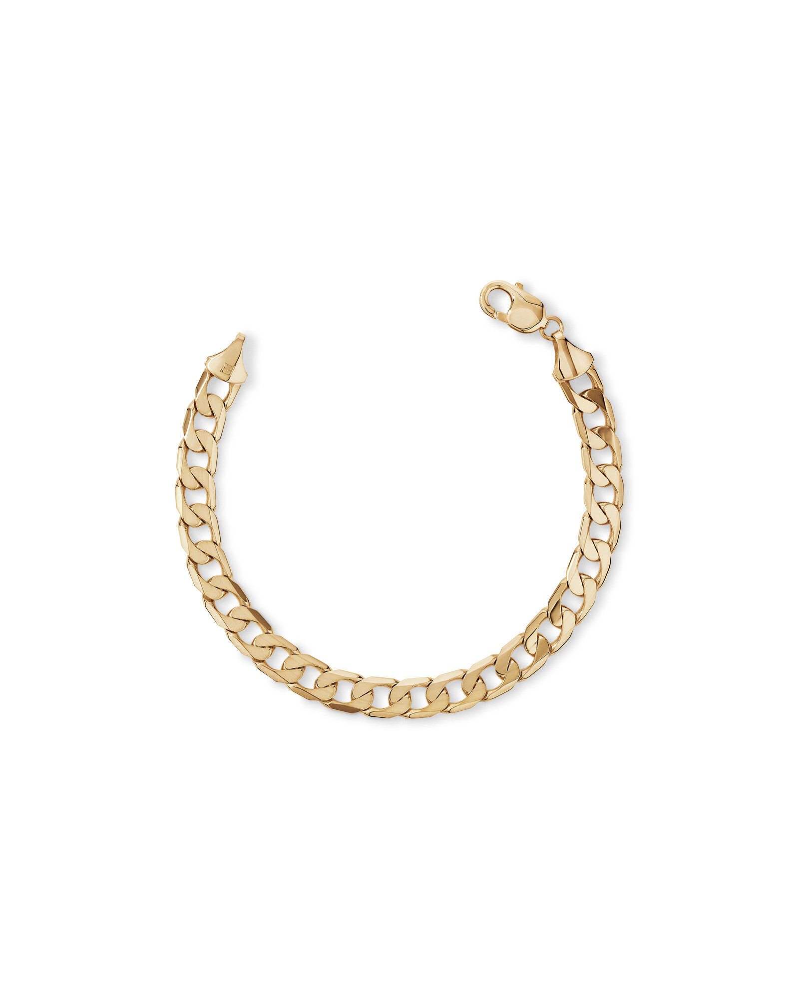 23cm (9") 8.87mm Flat Beveled Curb Bracelet in 10kt Yellow Gold