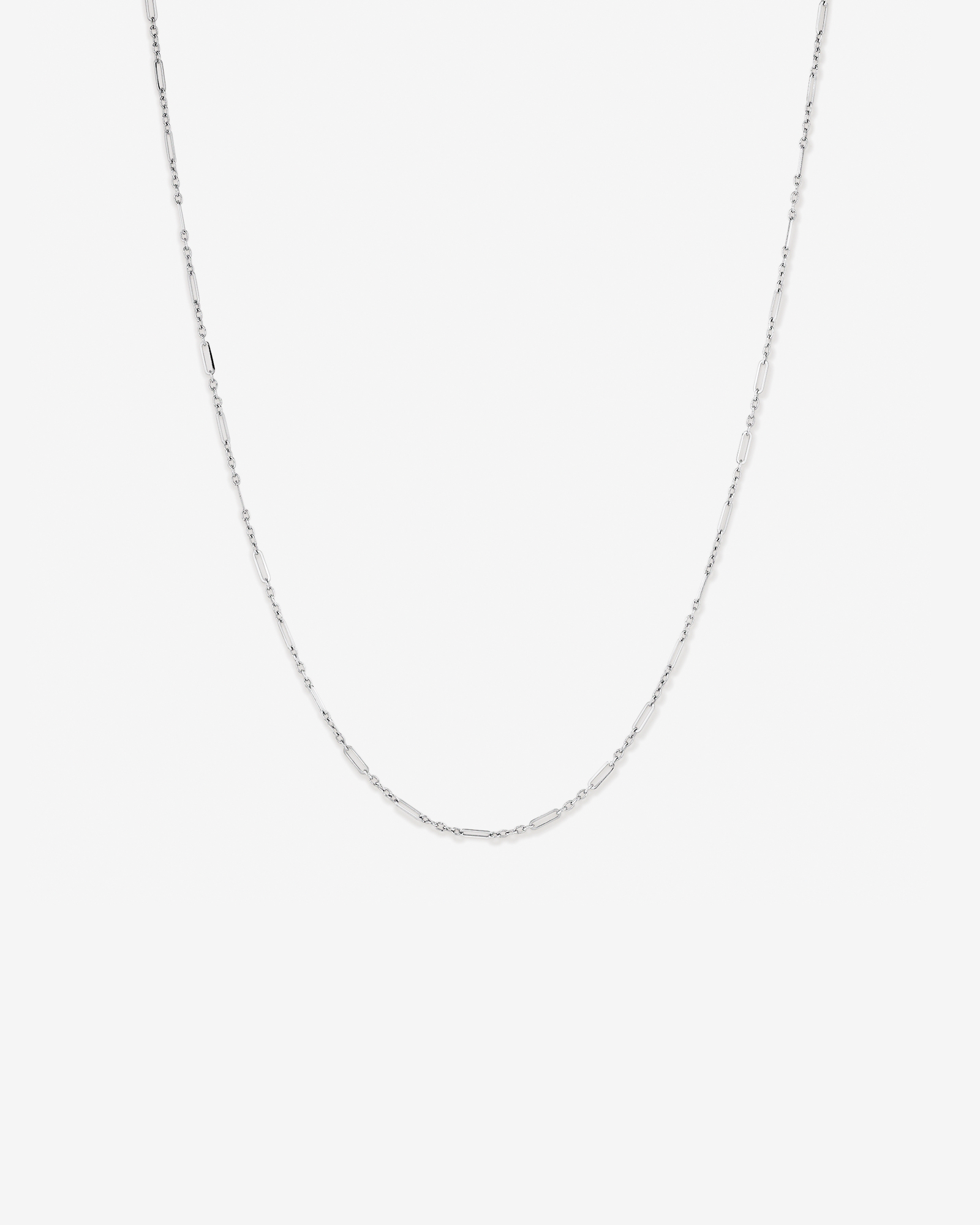 Collier à chaîne alternée à 3 et 1 trombone fin de 50 cm (20 po) et 3 mm de largeur en argent sterling