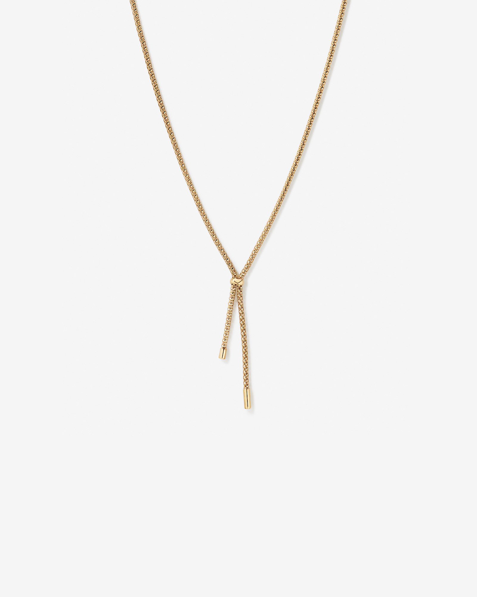 50cm (20") Popcorn Mesh Lariat Necklace in 10kt Gold