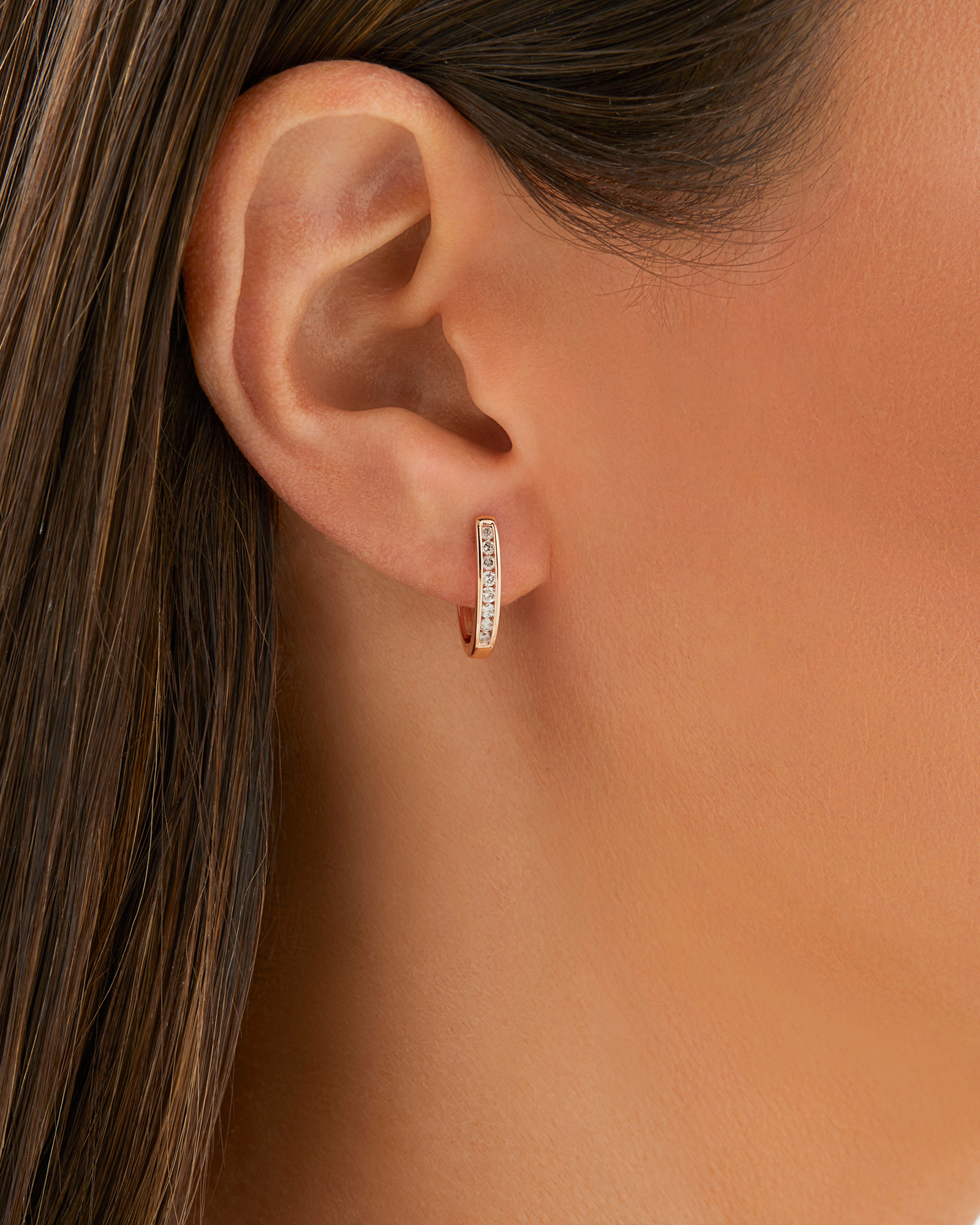 Huggie Earrings with 0.25 Carat TW of Diamonds 10kt Rose Gold