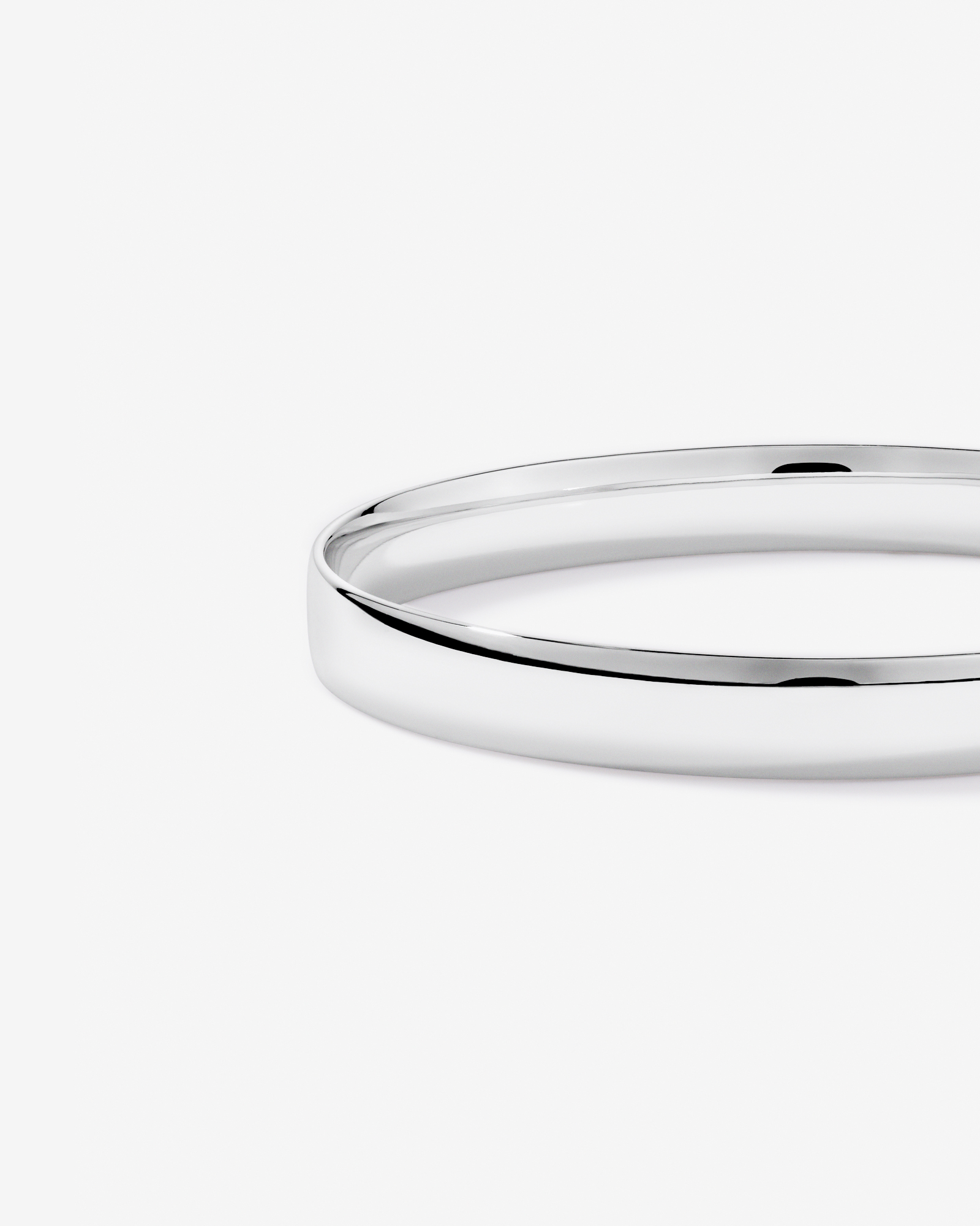 Jonc ovale large plein 65 mm en argent sterling