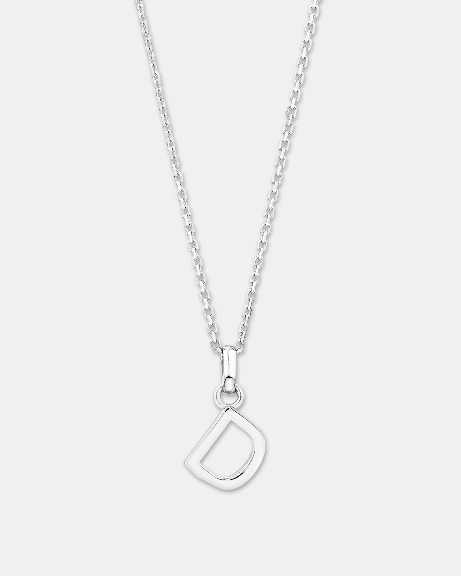 "D" Initial Pendant in Sterling Silver
