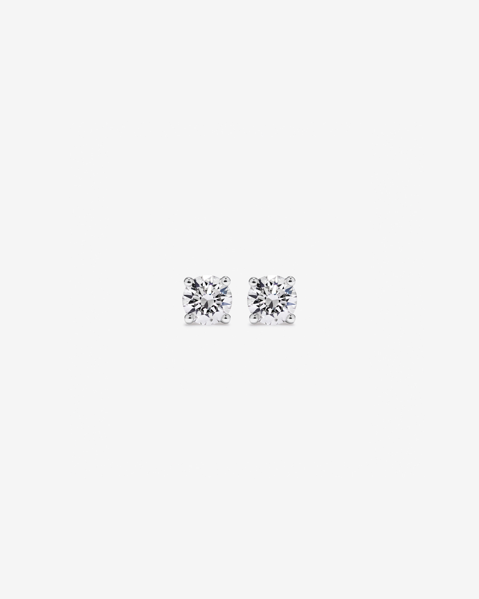 0.60 Carat TW Round Brilliant Laboratory-Grown Diamond Solitaire Stud Earrings in 10kt White Gold