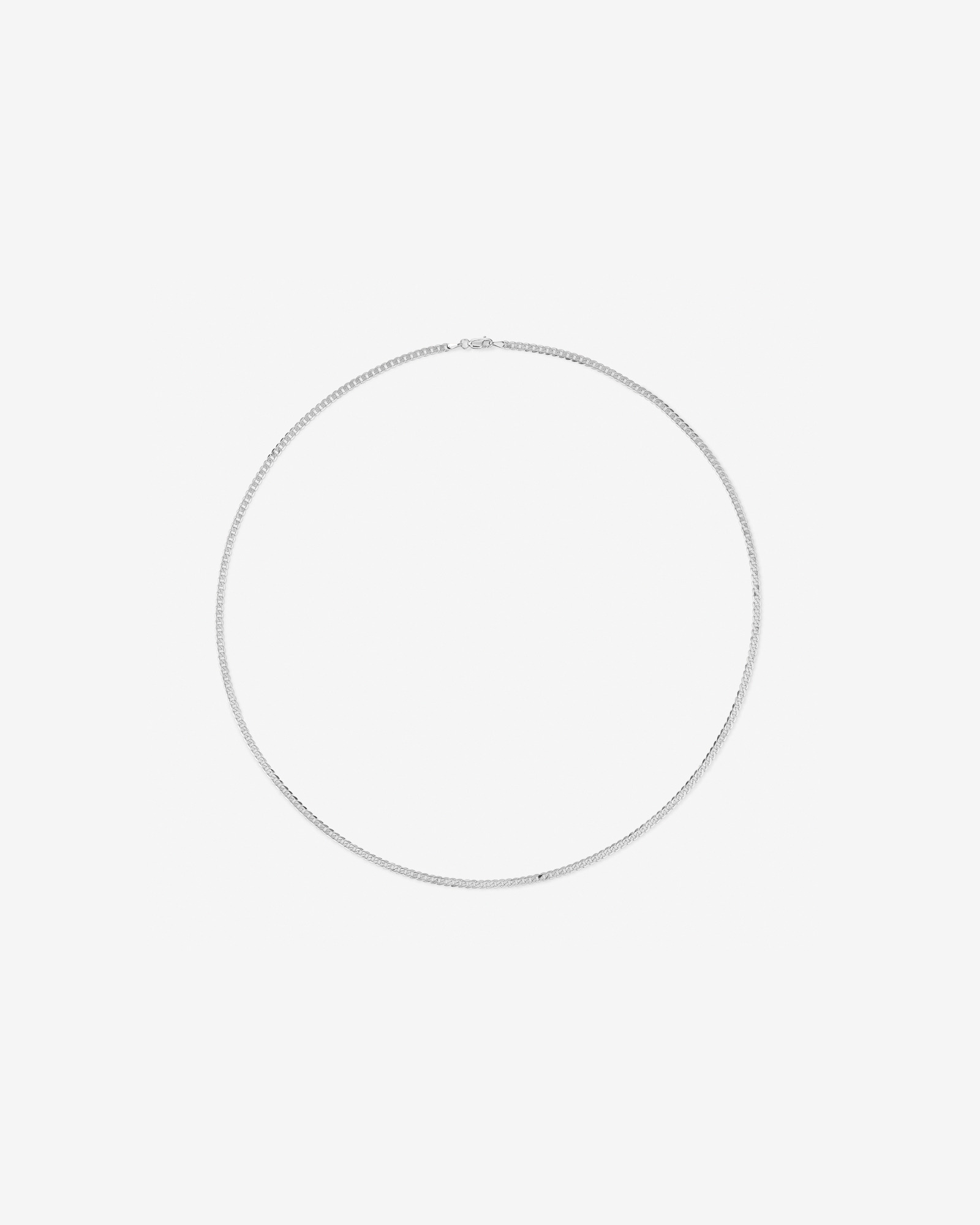 65cm (22") 3mm Width Solid Flat Bevelled Curb Chain in 10kt Gold