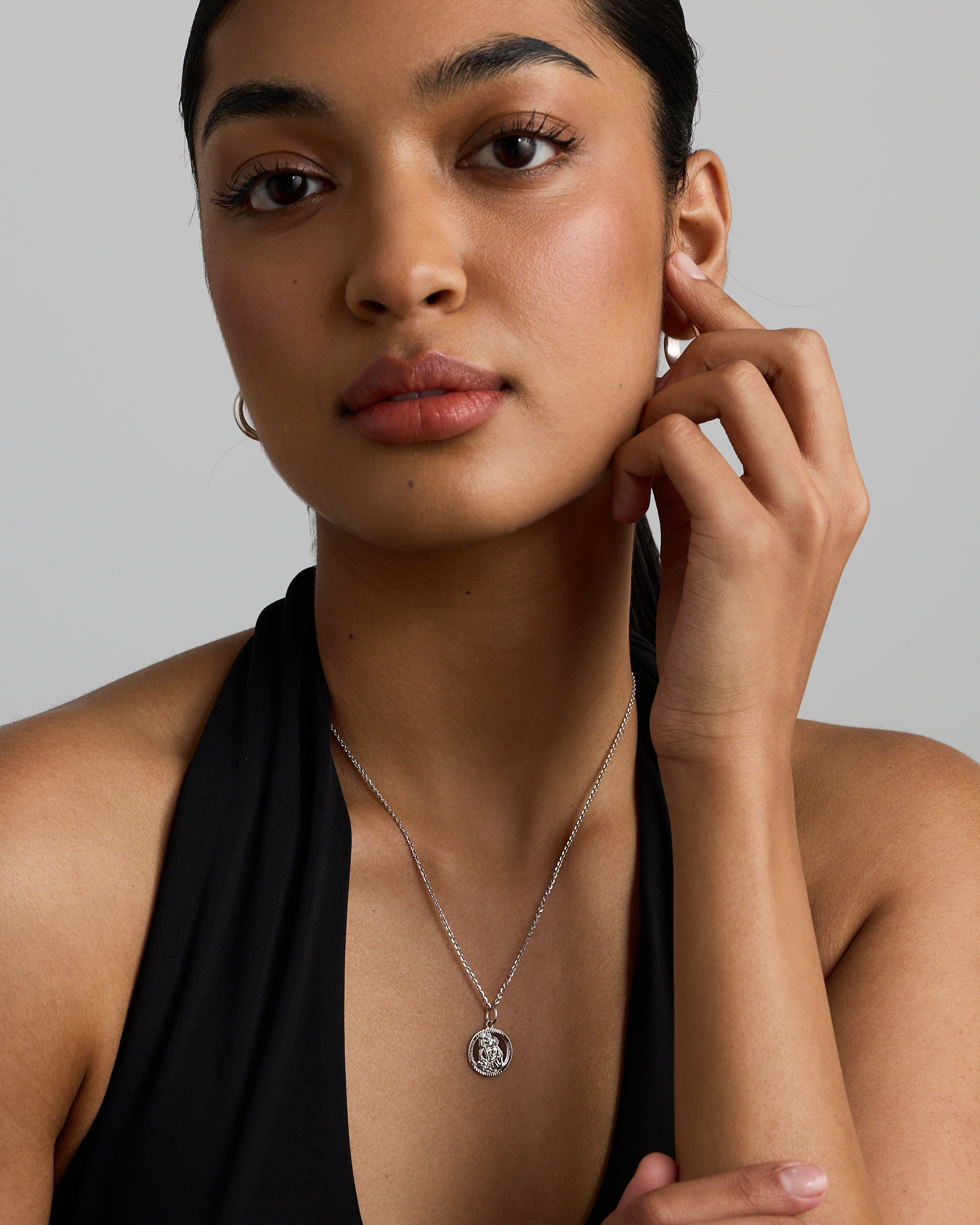 Round St Christopher Pendant in Sterling Silver