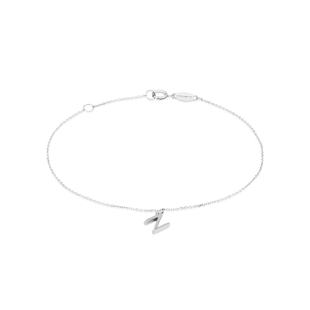 Bracelet à initiale « N » en argent
