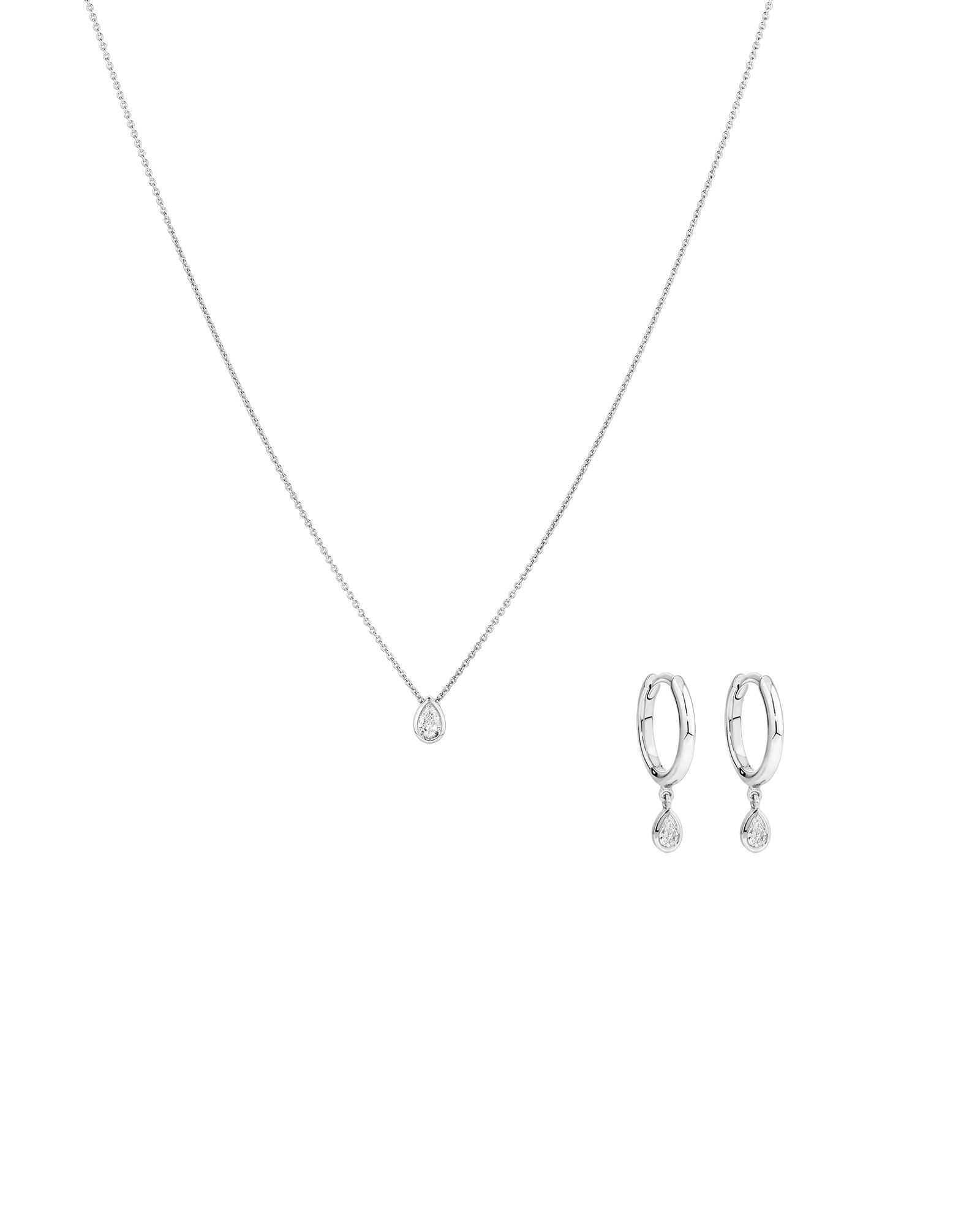 Coffret à lunettes en poire en diamant cultivé en laboratoire 0,25 carat TW en argent sterling