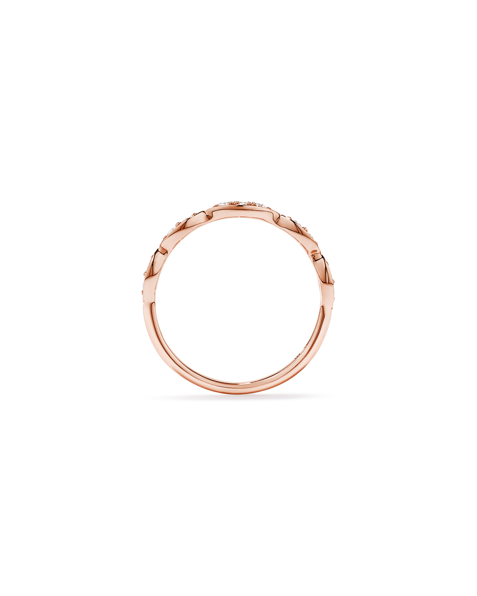 0.20TW Diamond Twist Wedding Band 14kt Rose Gold