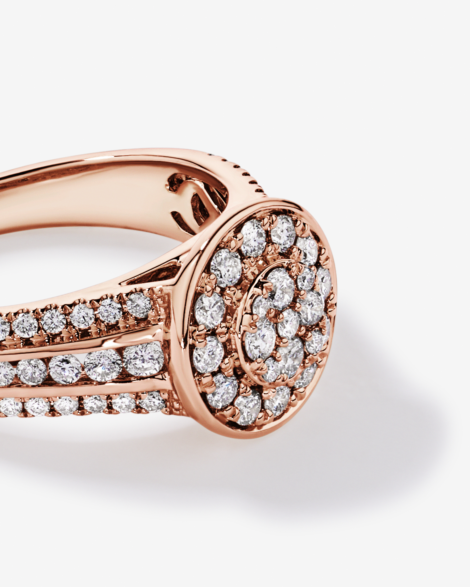 0.85 Carat TW Round Diamond Cluster Ring 10kt Rose Gold