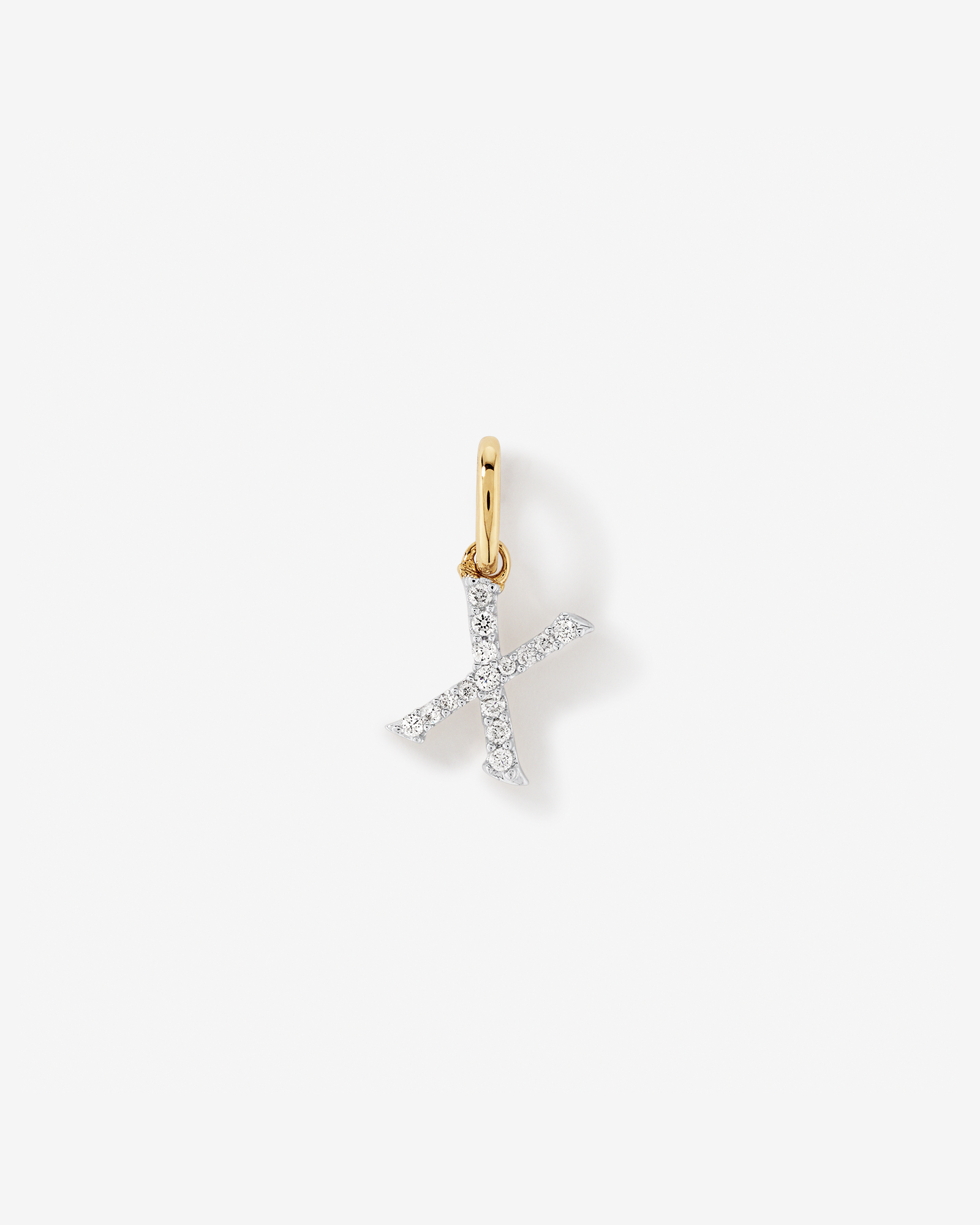 Pendentif Lettre X Initiale Diamant en or jaune 10 carats