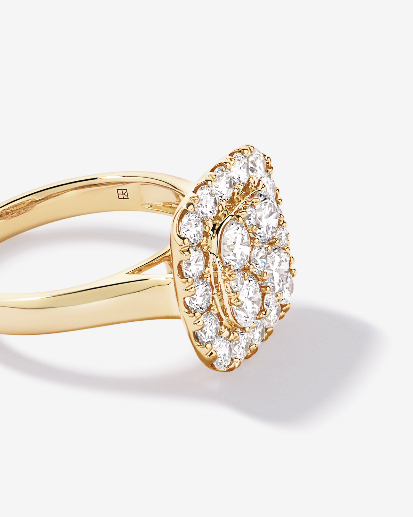 2.00 Carat TW Laboratory-Grown Diamond Cluster Ring 10kt Yellow Gold