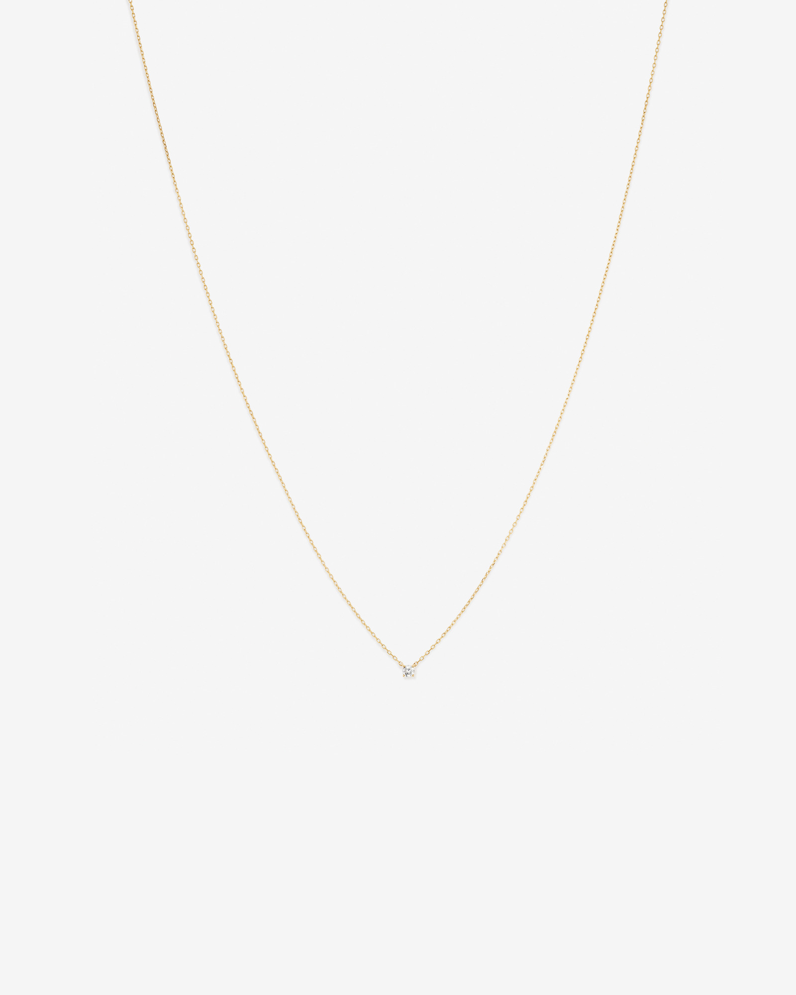 Mini Diamond Solitaire Necklace in 10kt Yellow Gold