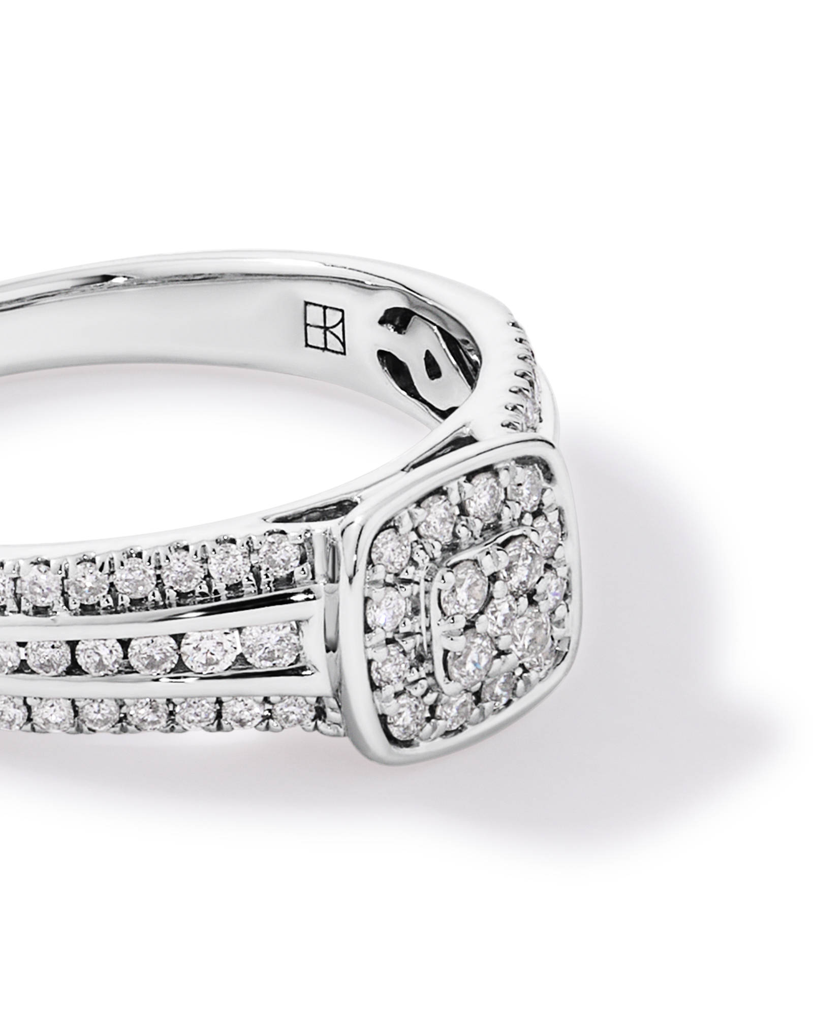 0.35 Carat TW Cushion-Shaped Diamond Cluster Ring in Sterling Silver