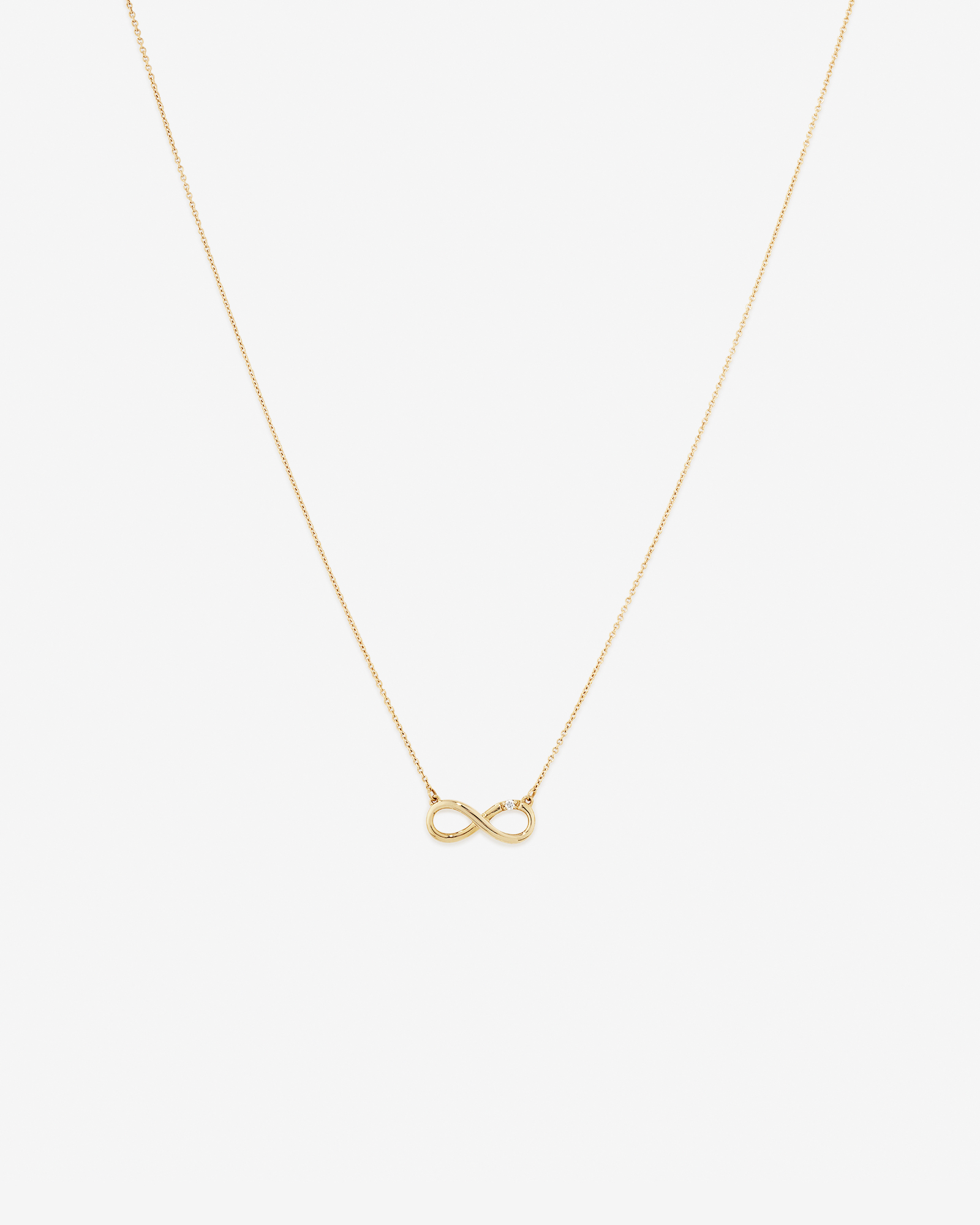 Diamond Accent Infinity Necklace in 10kt Yellow Gold