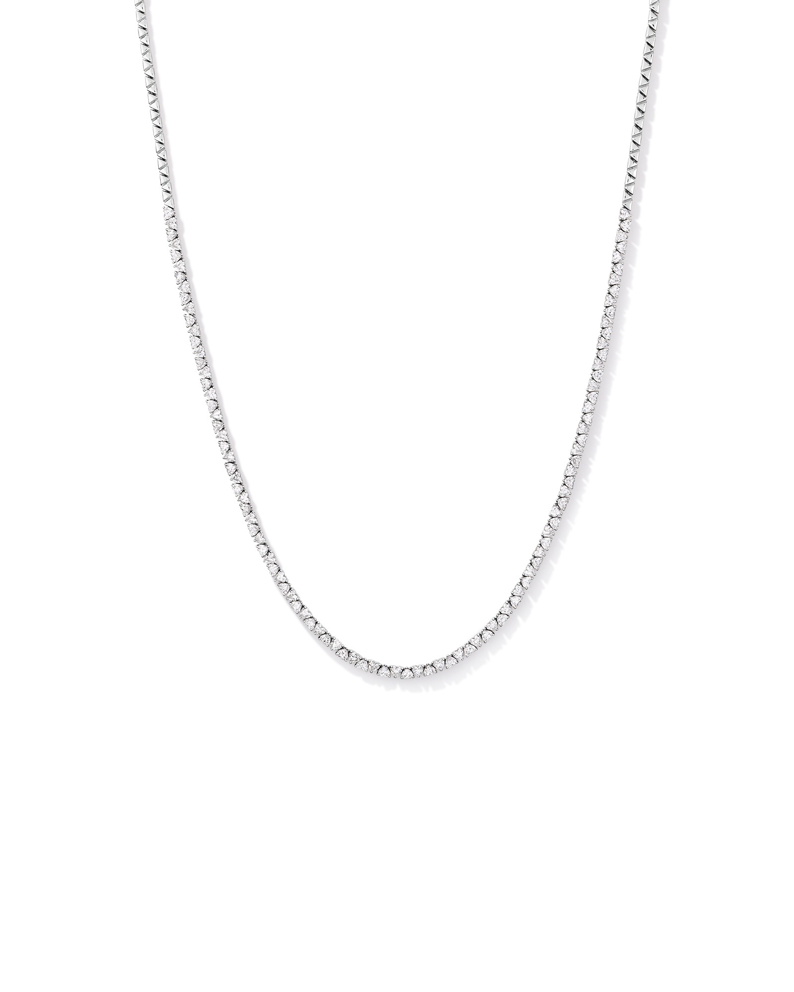 10.00 Carat TW Laboratory-Grown Diamond Heart Tennis Necklace in 10kt White Gold
