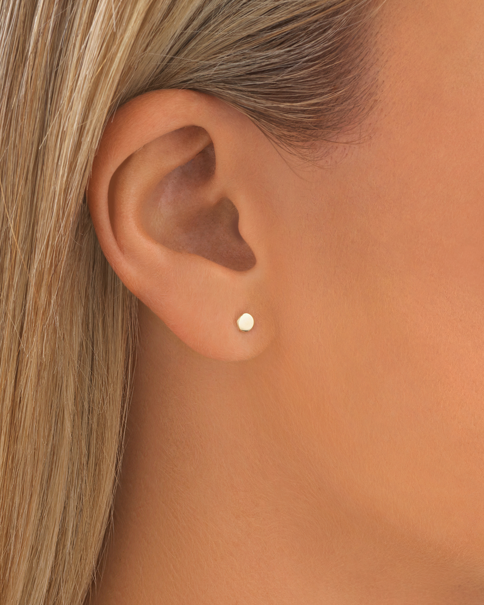 4mm Circle Stud Earrings 10kt Yellow Gold