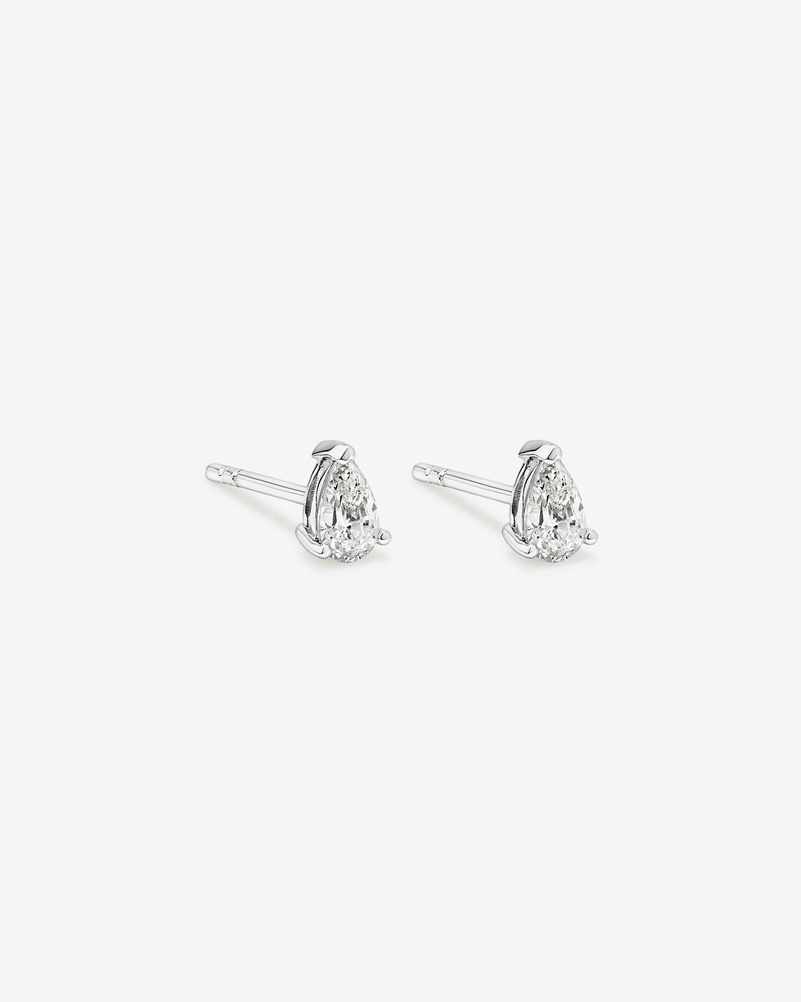 Pear-Cut Cubic Zirconia Solitaire Stud Earrings in Sterling Silver