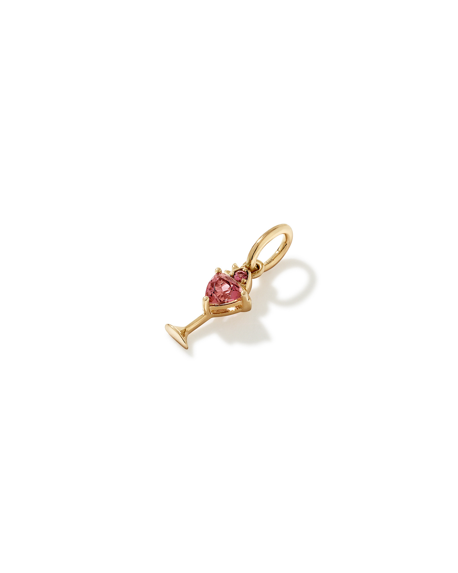 Pink Tourmaline Strawberry Daiquiri Cocktail Pendant in 18kt Gold Vermeil