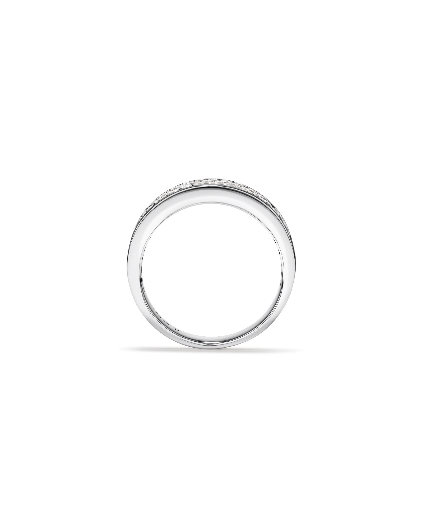 Bague à pavé en or blanc 10 K avec diamants totalisant 0,87 ct pour homme