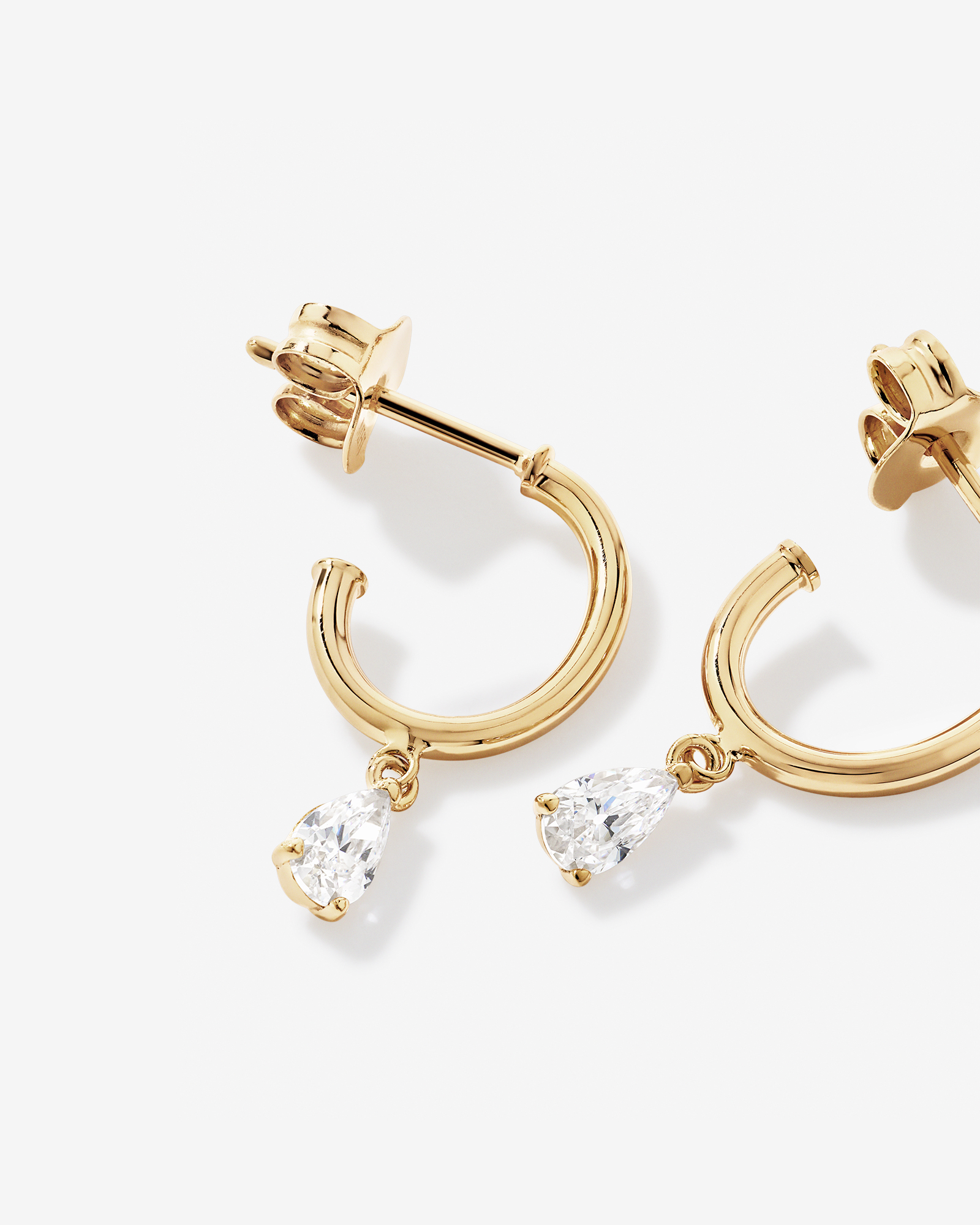 Pear Drop Stud Earrings in 18kt Vermeil with Cubic Zirconia