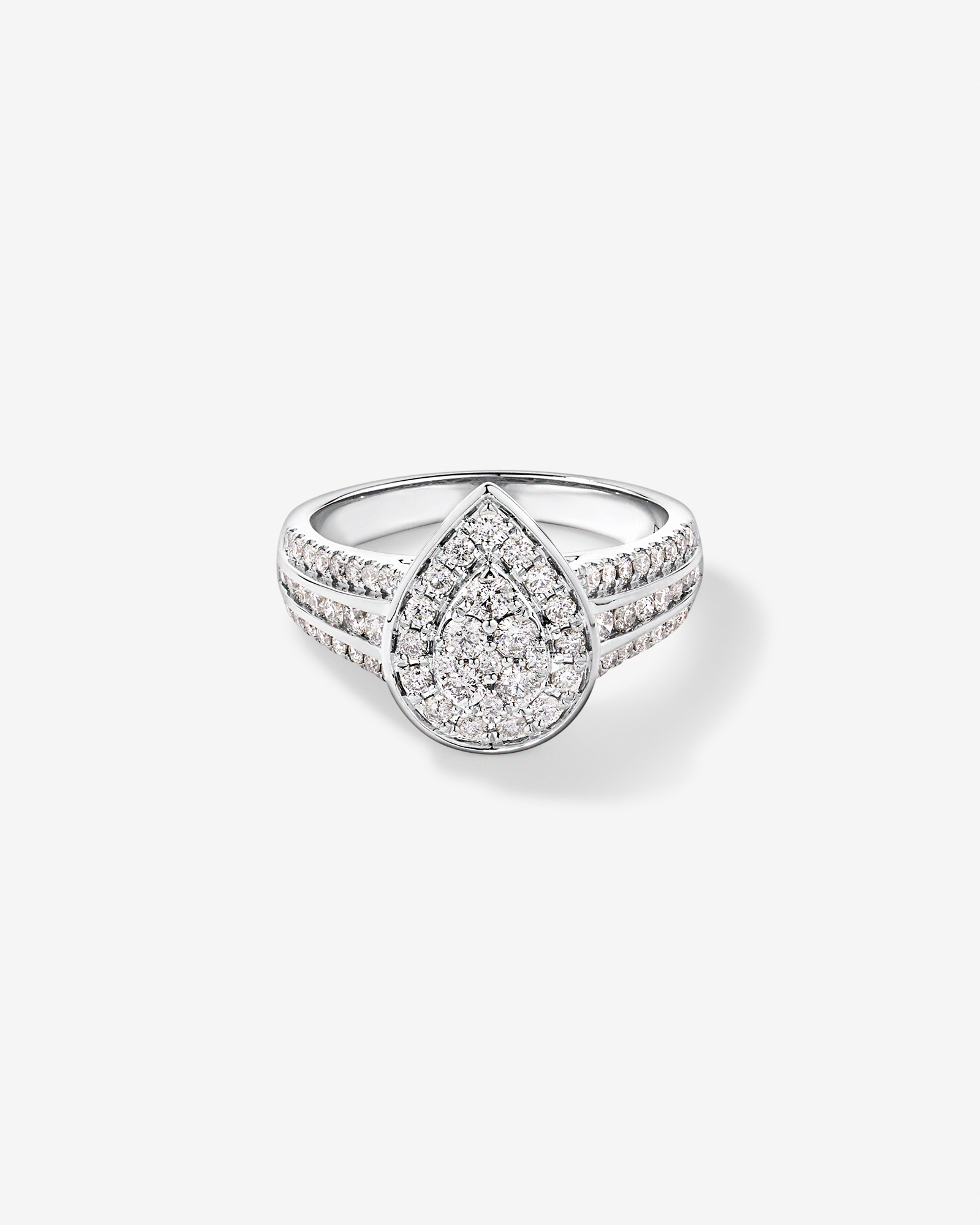 0.85 Carat TW Pear-Shaped Diamond Cluster Ring 10kt Gold