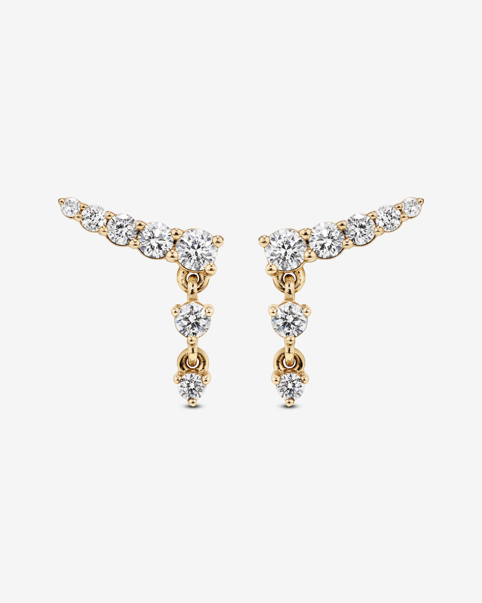 0.50 Carat TW of Laboratory-Grown Diamond Ear Climbers in 10kt Yellow Gold