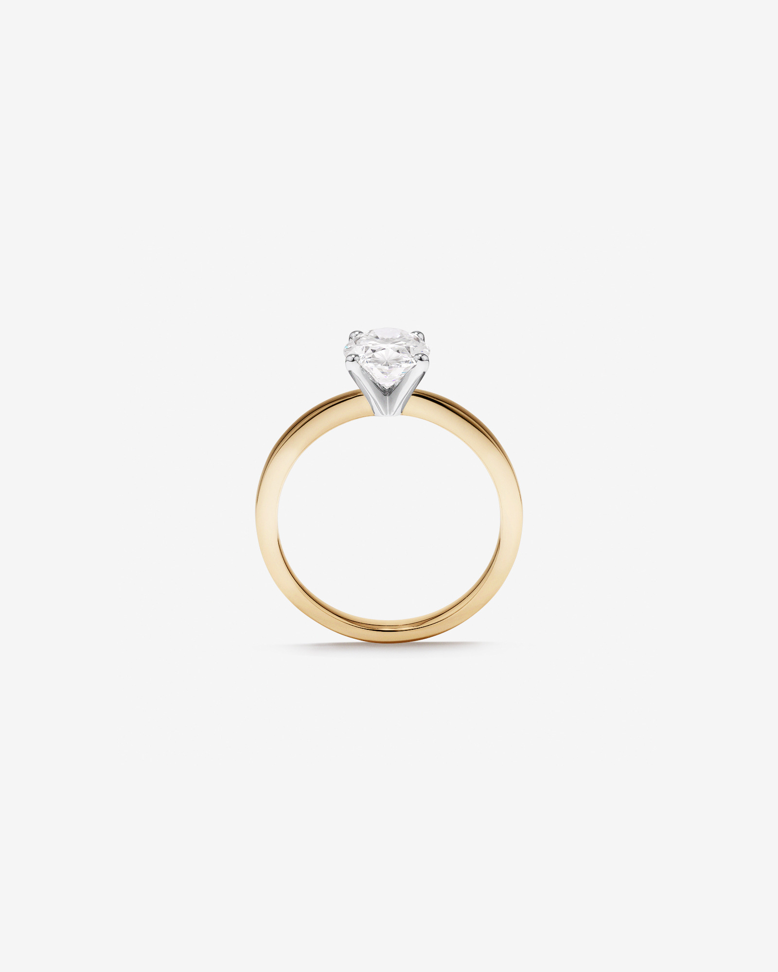 Carat TW Oval Cut Lab-Grown Diamond Solitaire Engagement Ring 14kt Yellow and White Gold